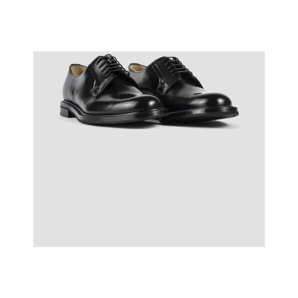 BLACK LEATHER SHANNON DERBIES - 2