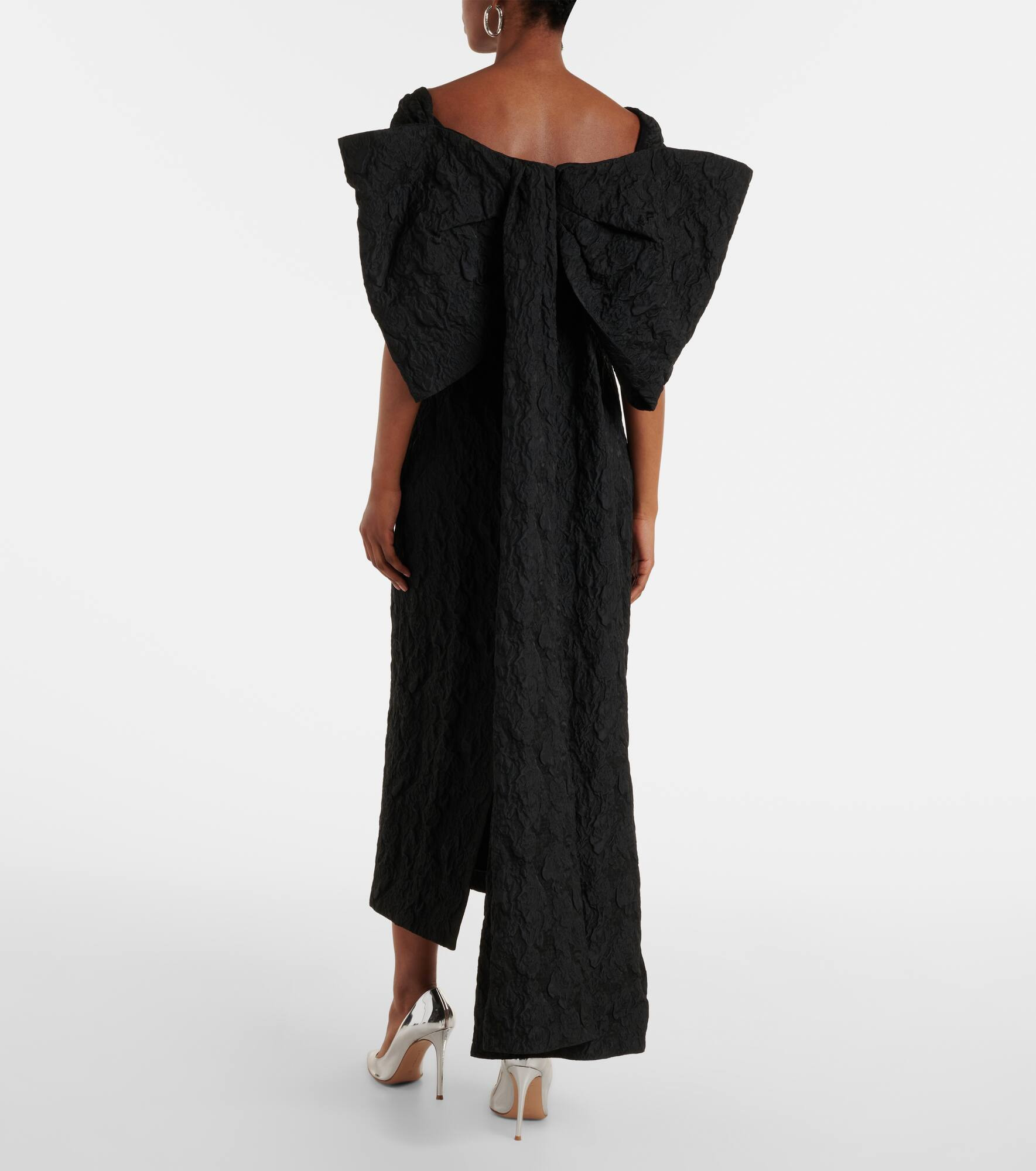 Embroidered cloque jacquard gown - 3