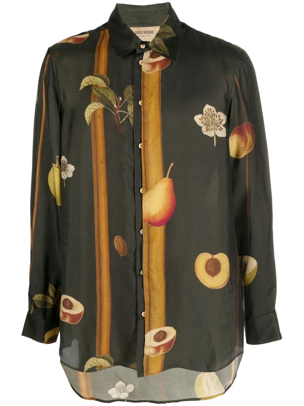 Fruit-print long-sleeve shirt - 1