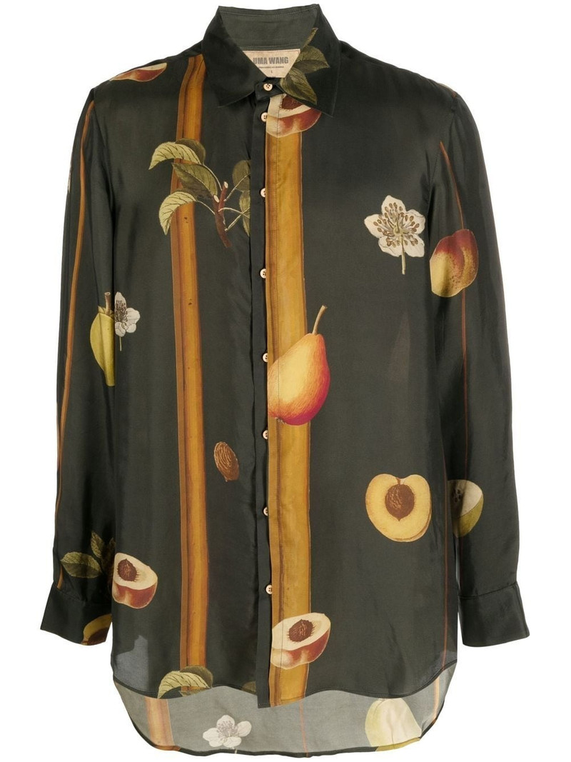 Fruit-print long-sleeve shirt 1