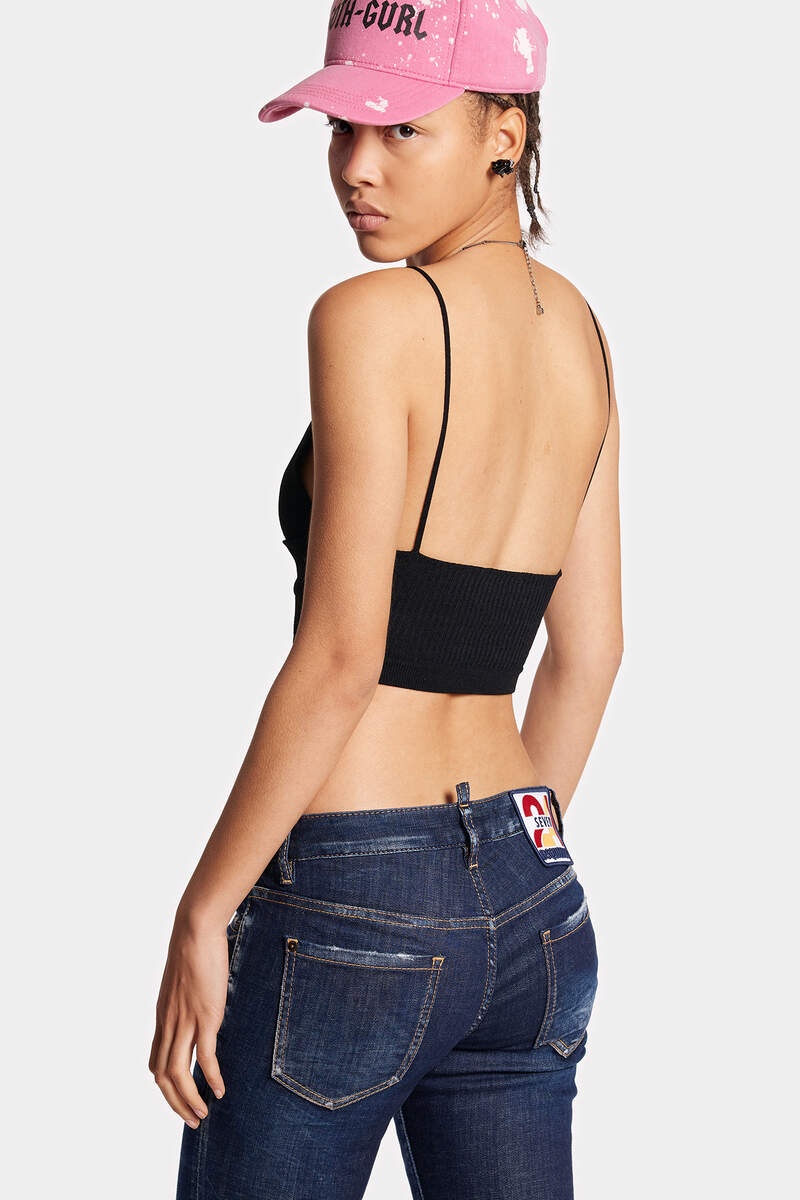 RIBBED KNIT BRA TOP - 2