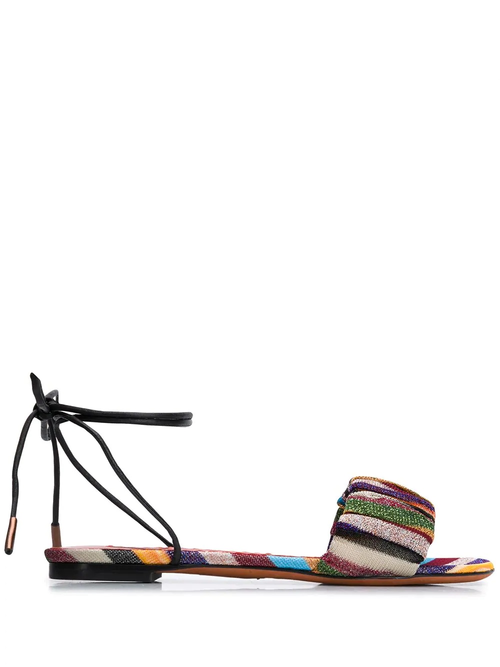 striped lace-up sandals - 1