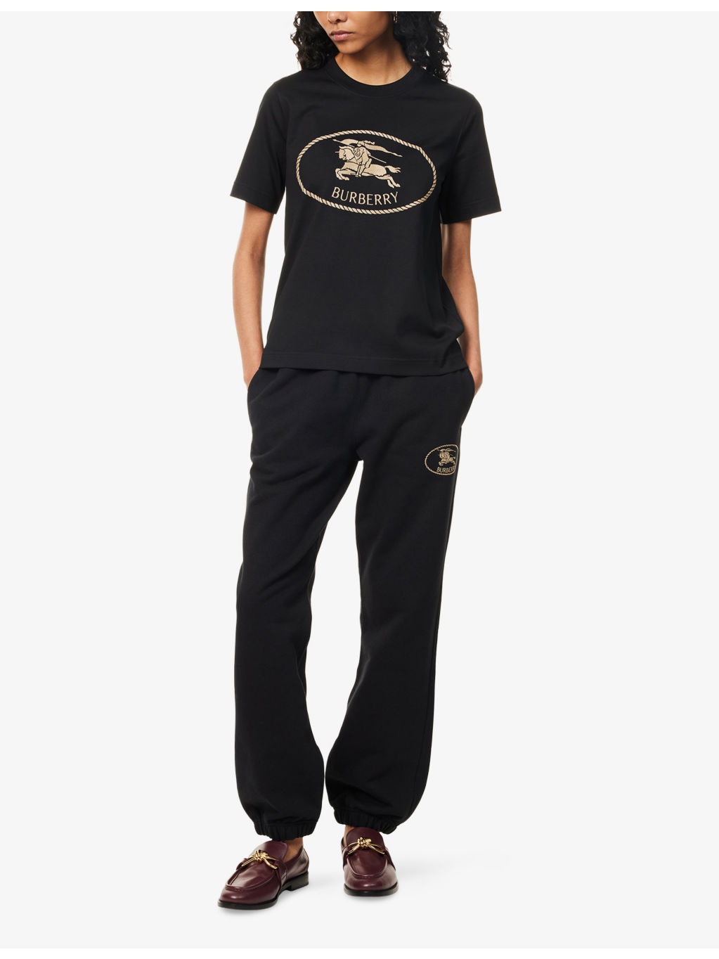 Brand-Embroidery Straight-Leg Cotton-Jersey Jogging Bottoms - 2