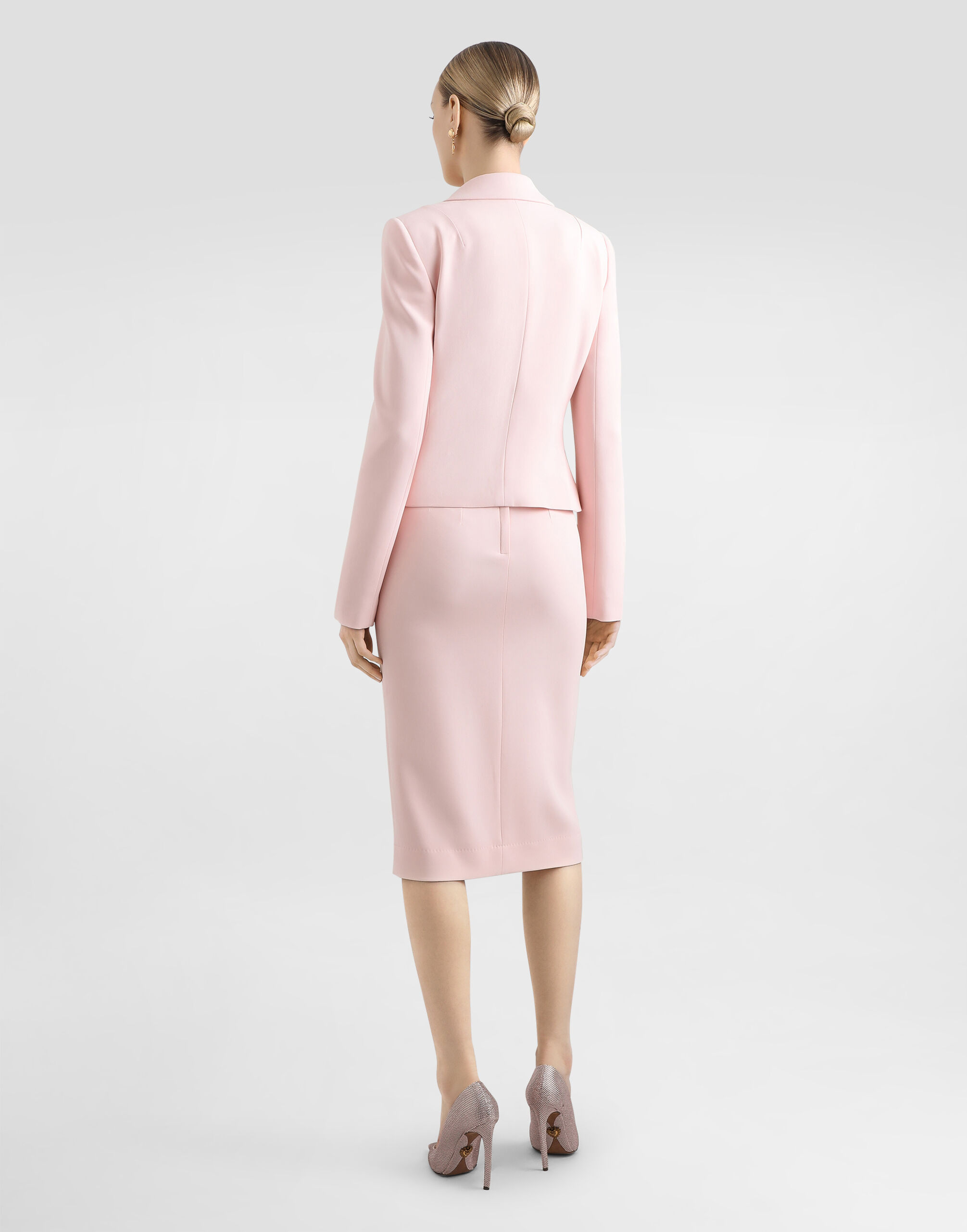 Single-breasted jacket in stretch cady - 3