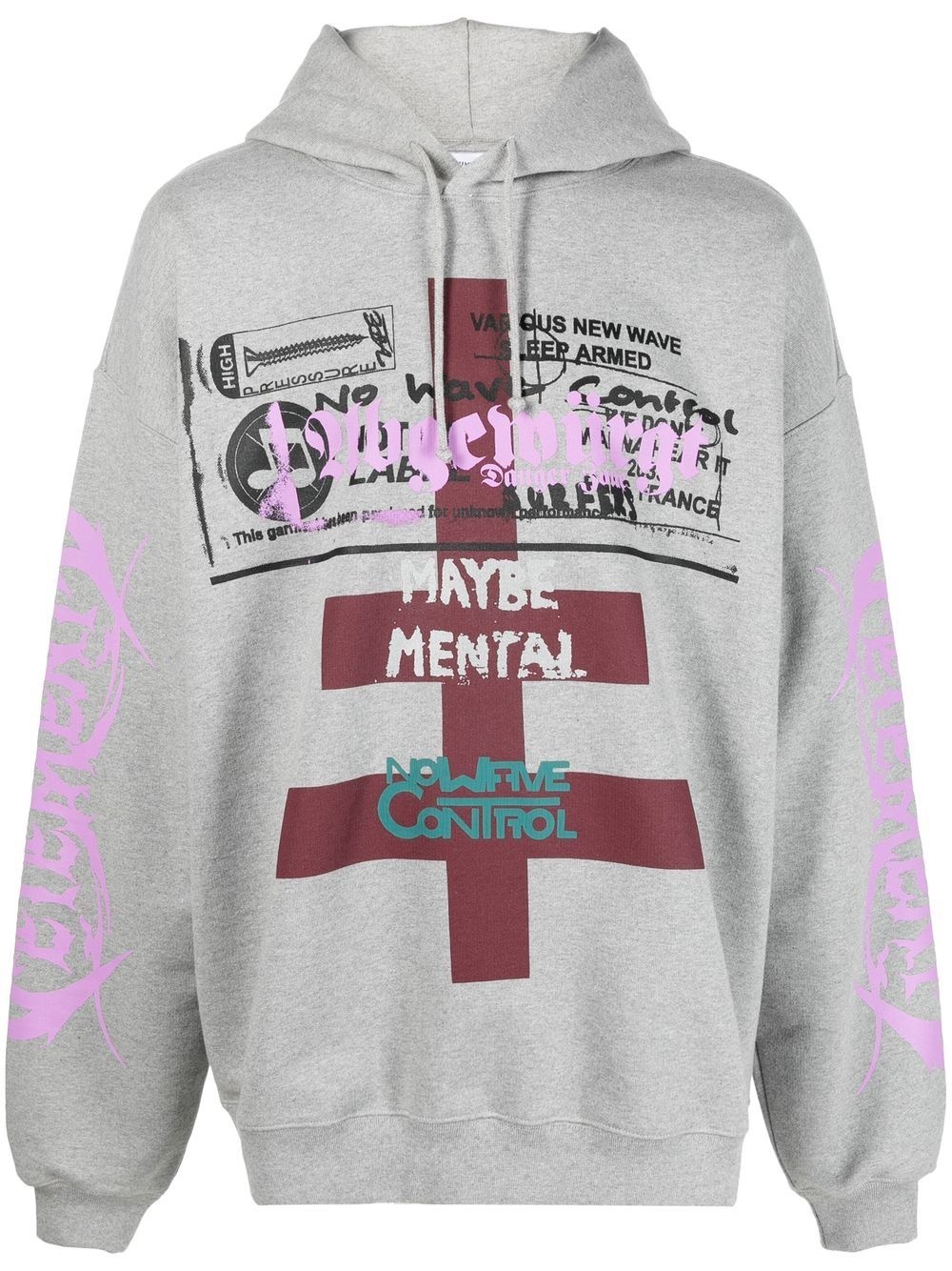 graffiti-print oversized hoodie - 1