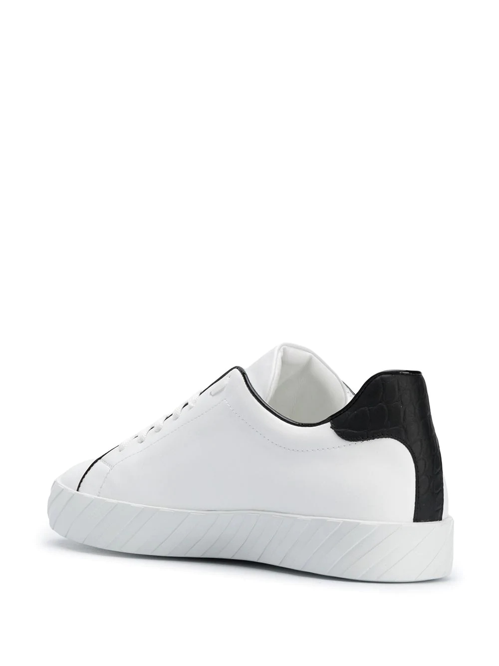 low-top leather sneakers - 3