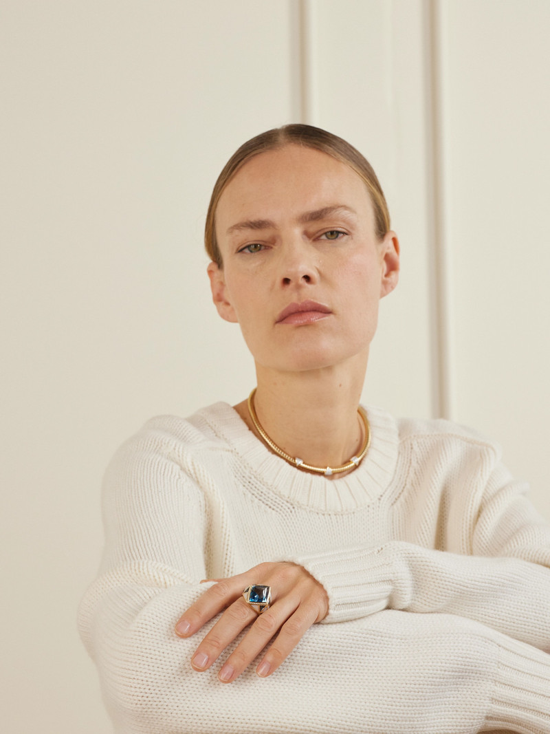 Marina B 18-karat Gold Topaz, Diamond And Mother-of-pearl Ring outlook