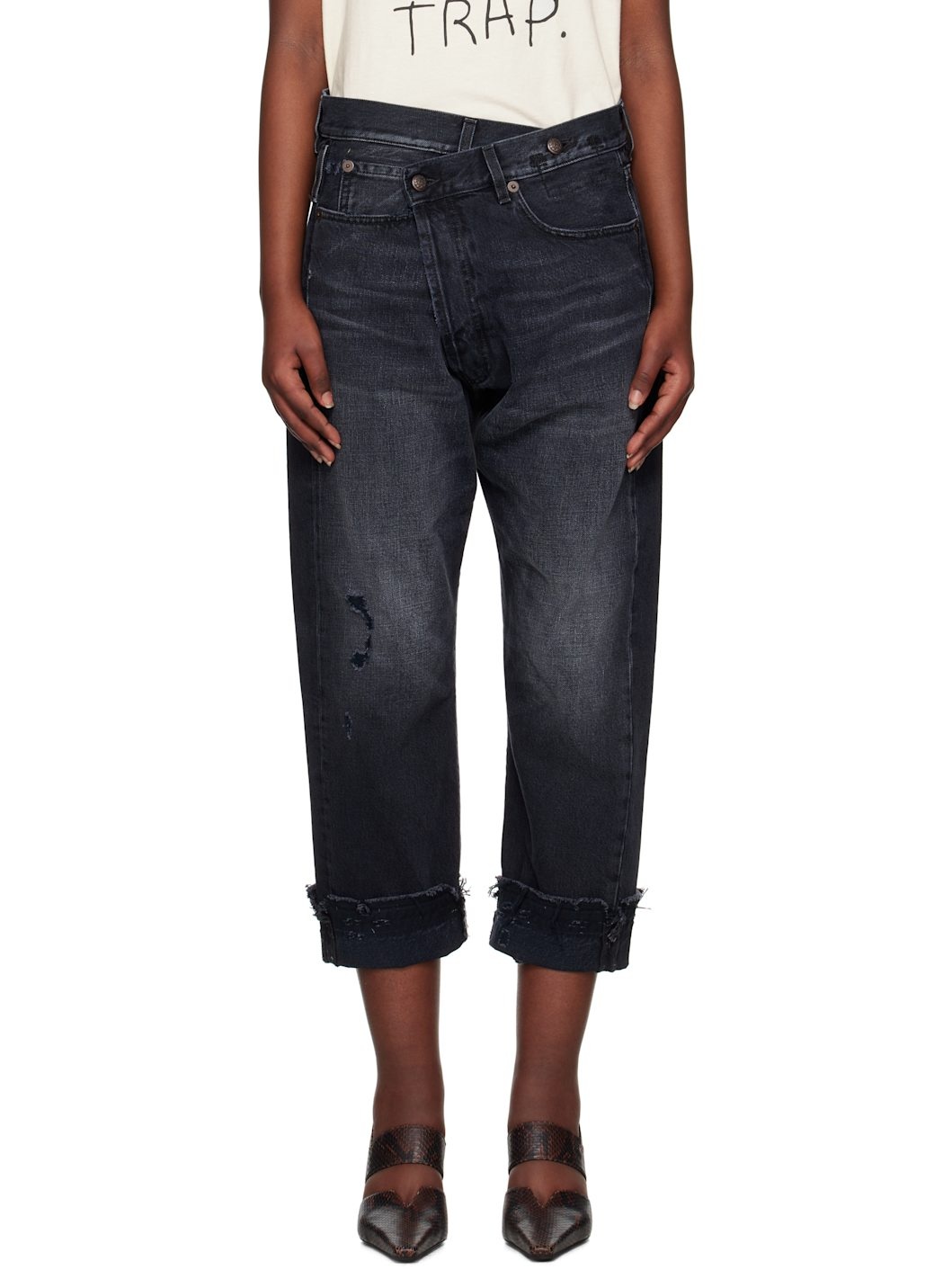 Black Crossover Jeans - 1