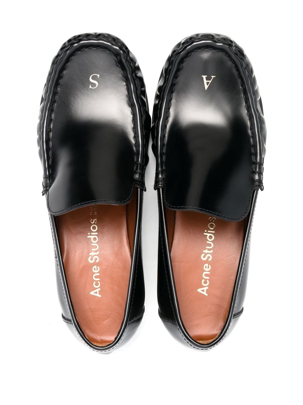 block-heel leather loafers - 4