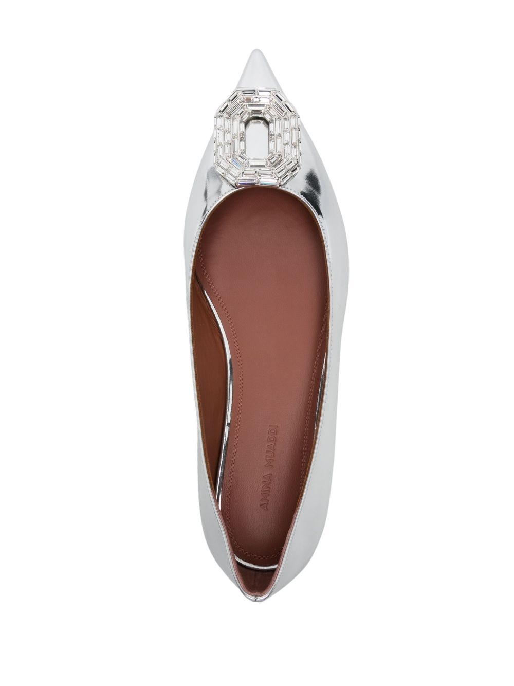 metallic-leather ballet flats - 4