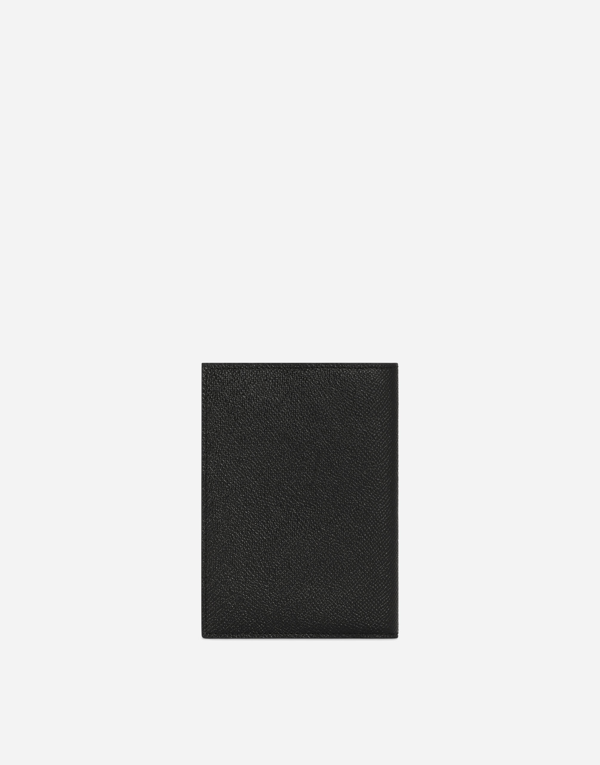 Calfskin passport holder with logo tag - 3