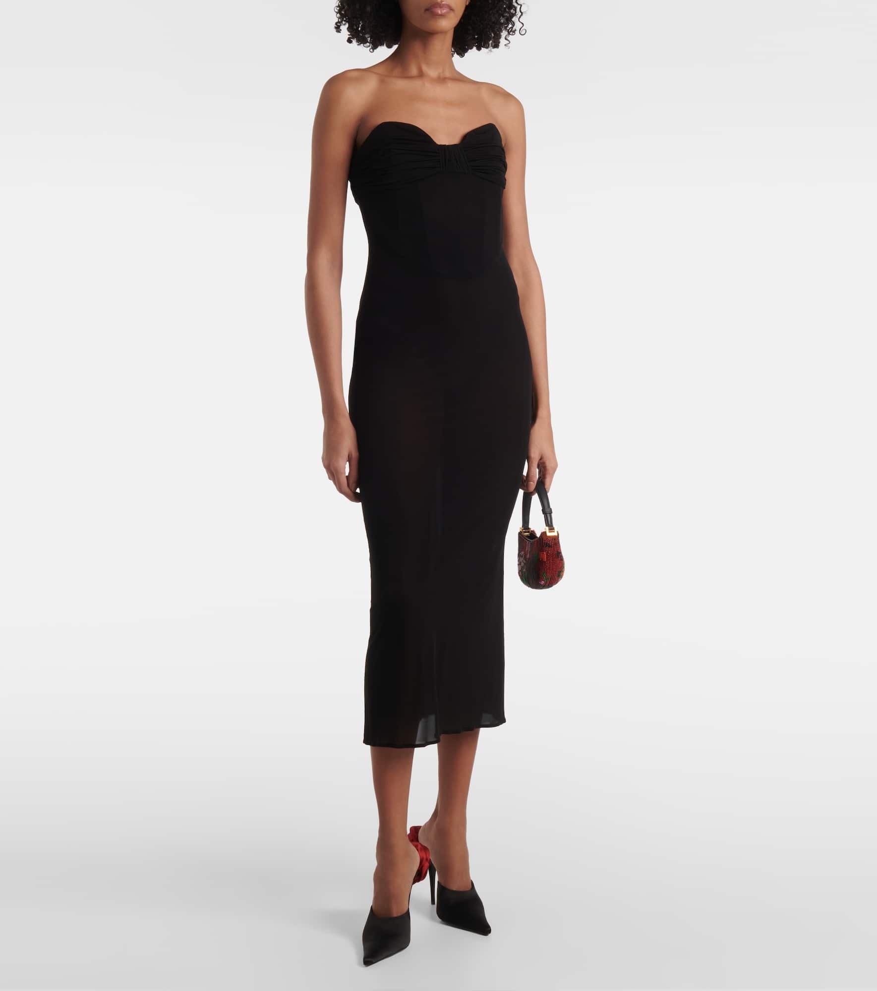 Satin midi dress - 2