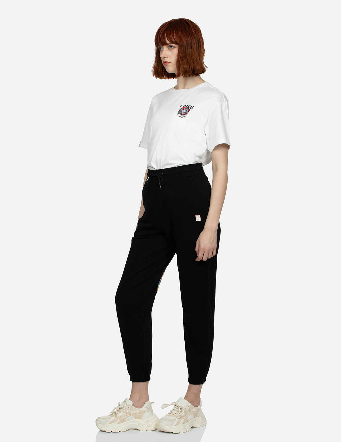 DARUMA AND FORTUNE CAT PRINT DAICOCK LOOSE FIT SWEATPANTS - 4