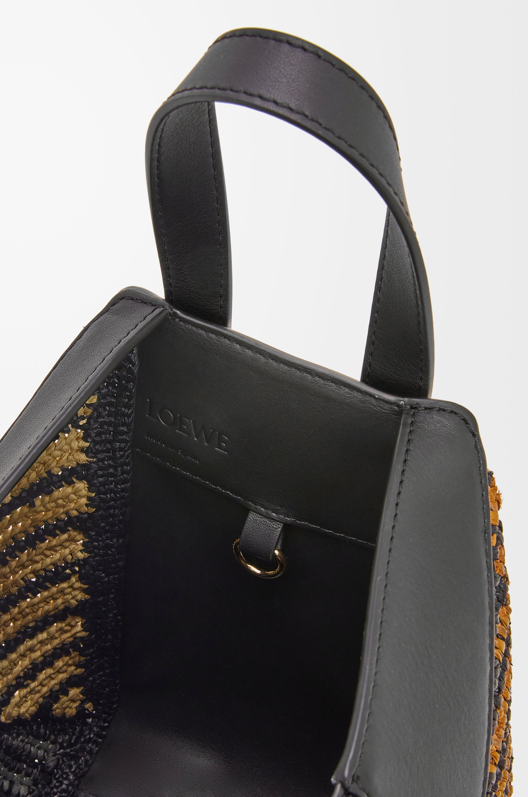 Compact Hammock bag in raffia and calfskin - 8