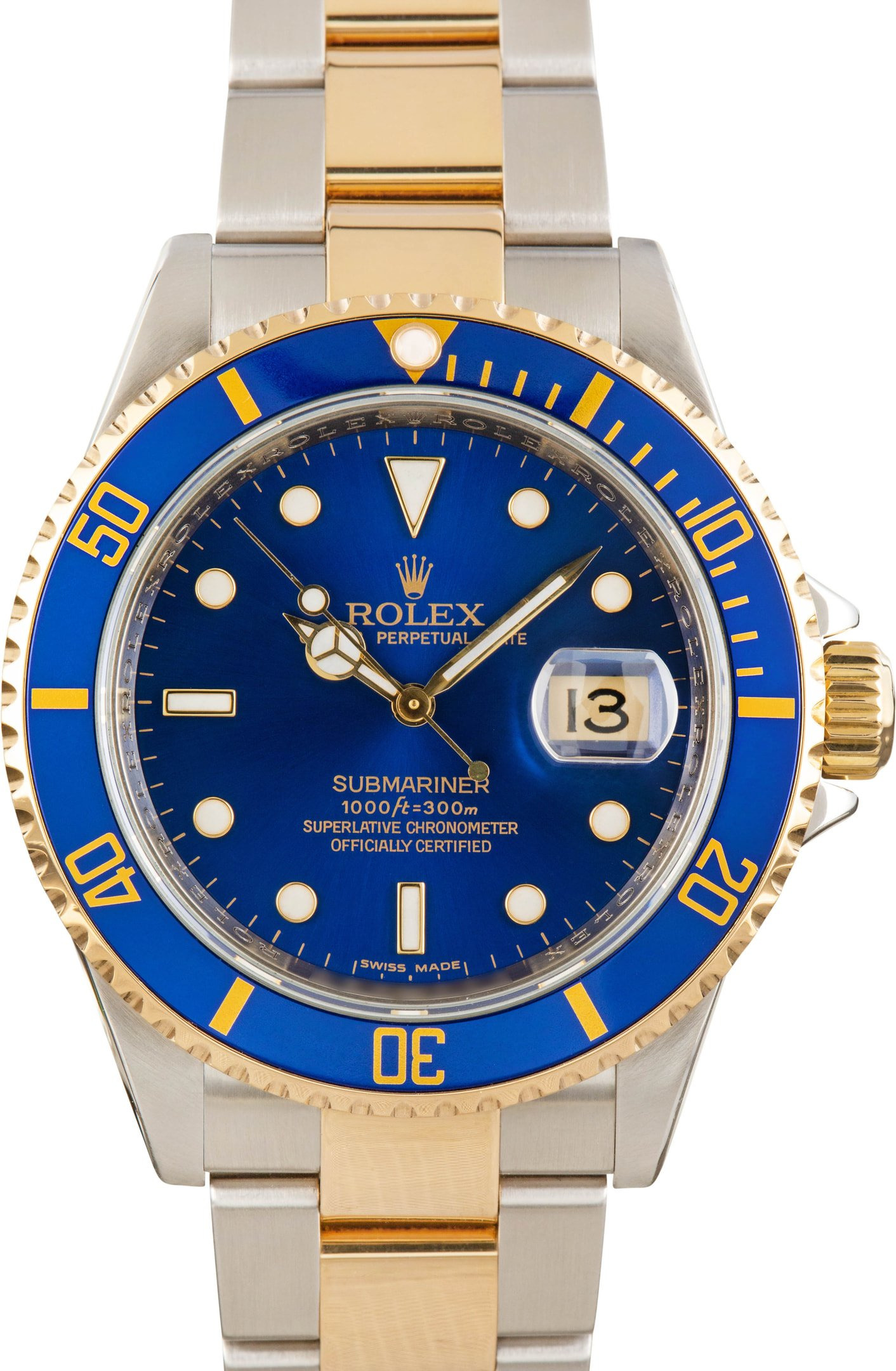 182287 Pre Owned Rolex Submariner Ref 16613T Blue Dial - 1