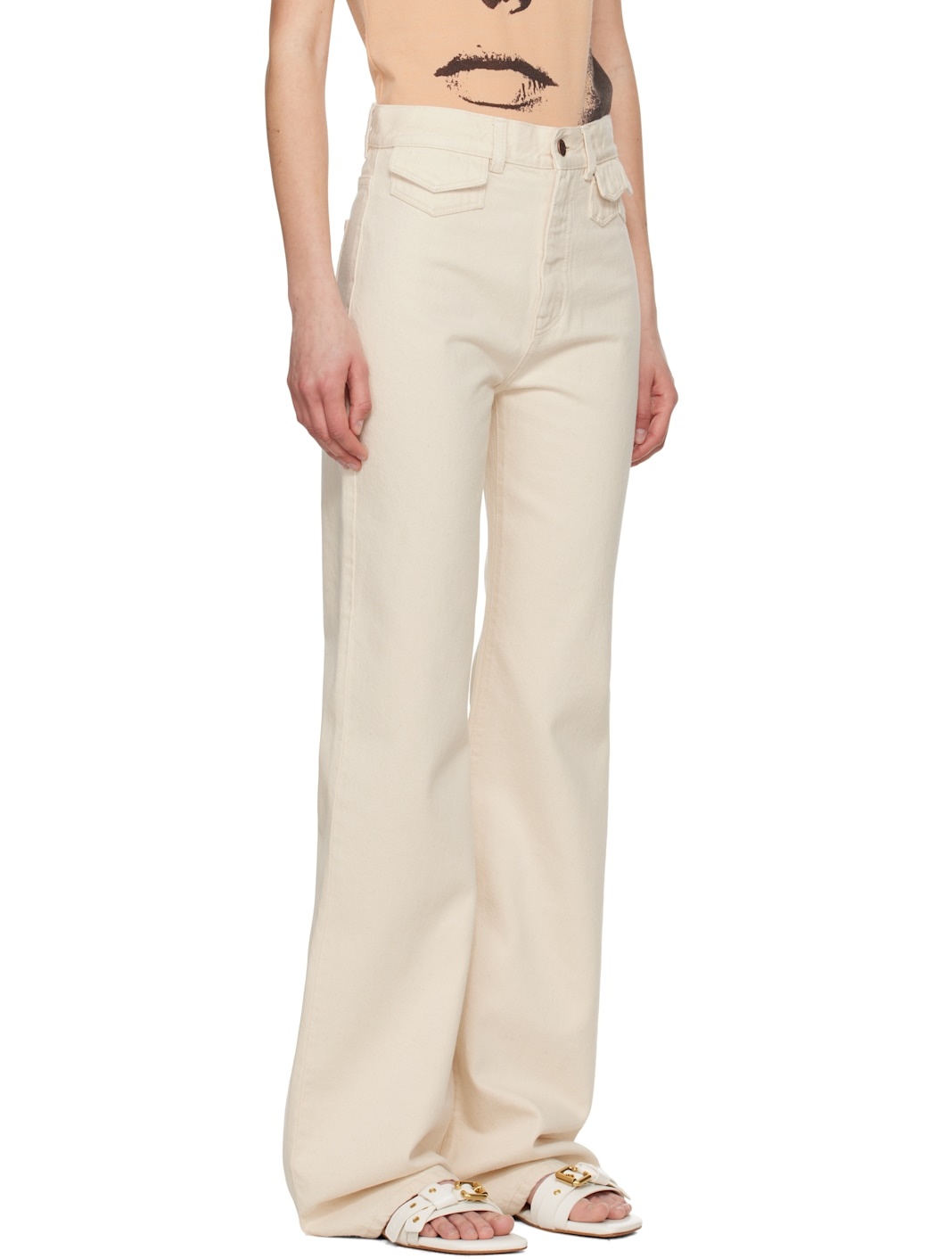 Off-White High-Rise Flare Jeans - 2