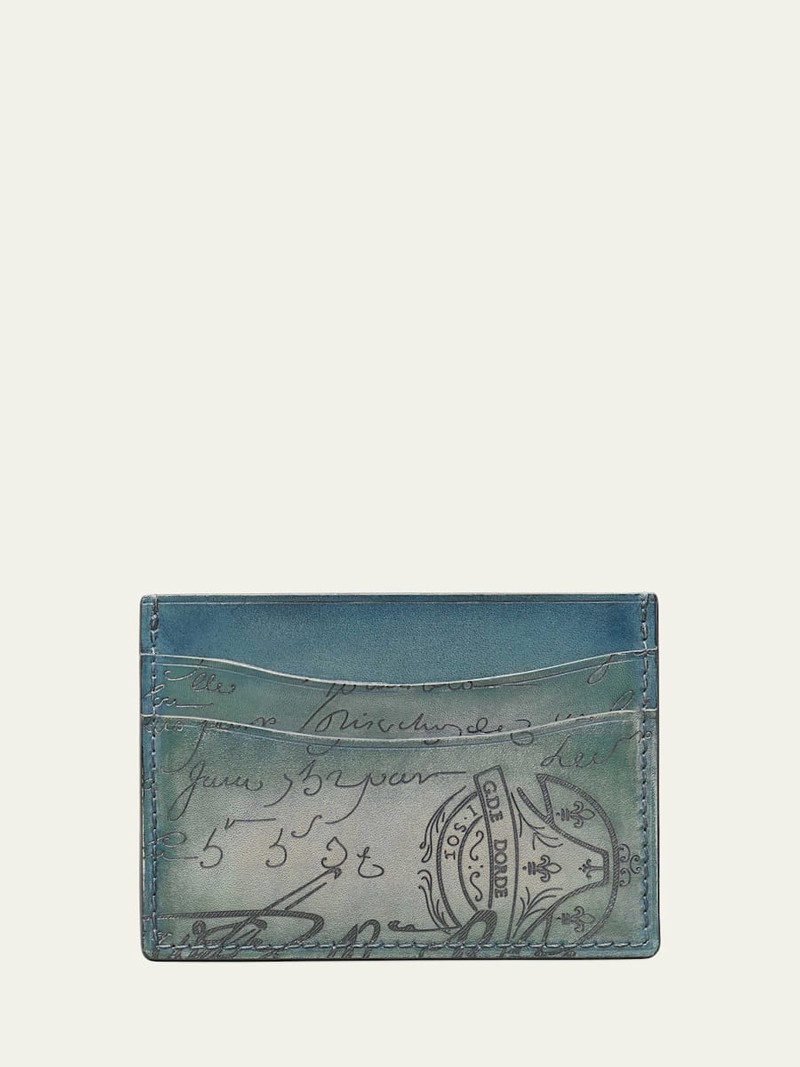 Berluti Men's Bambou Scritto Leather Card Holder outlook