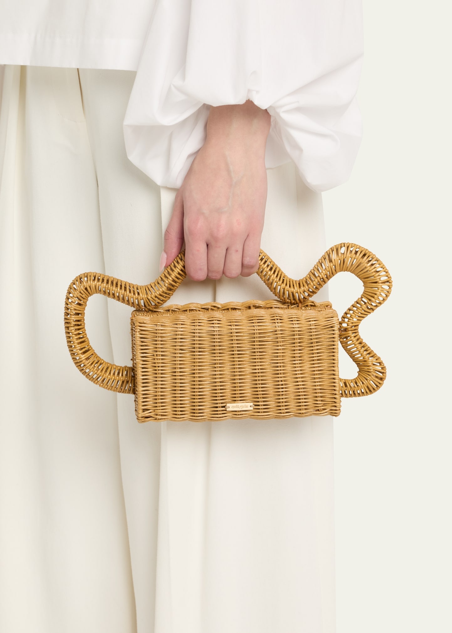 Elsa Wavy Rattan Clutch Bag - 2