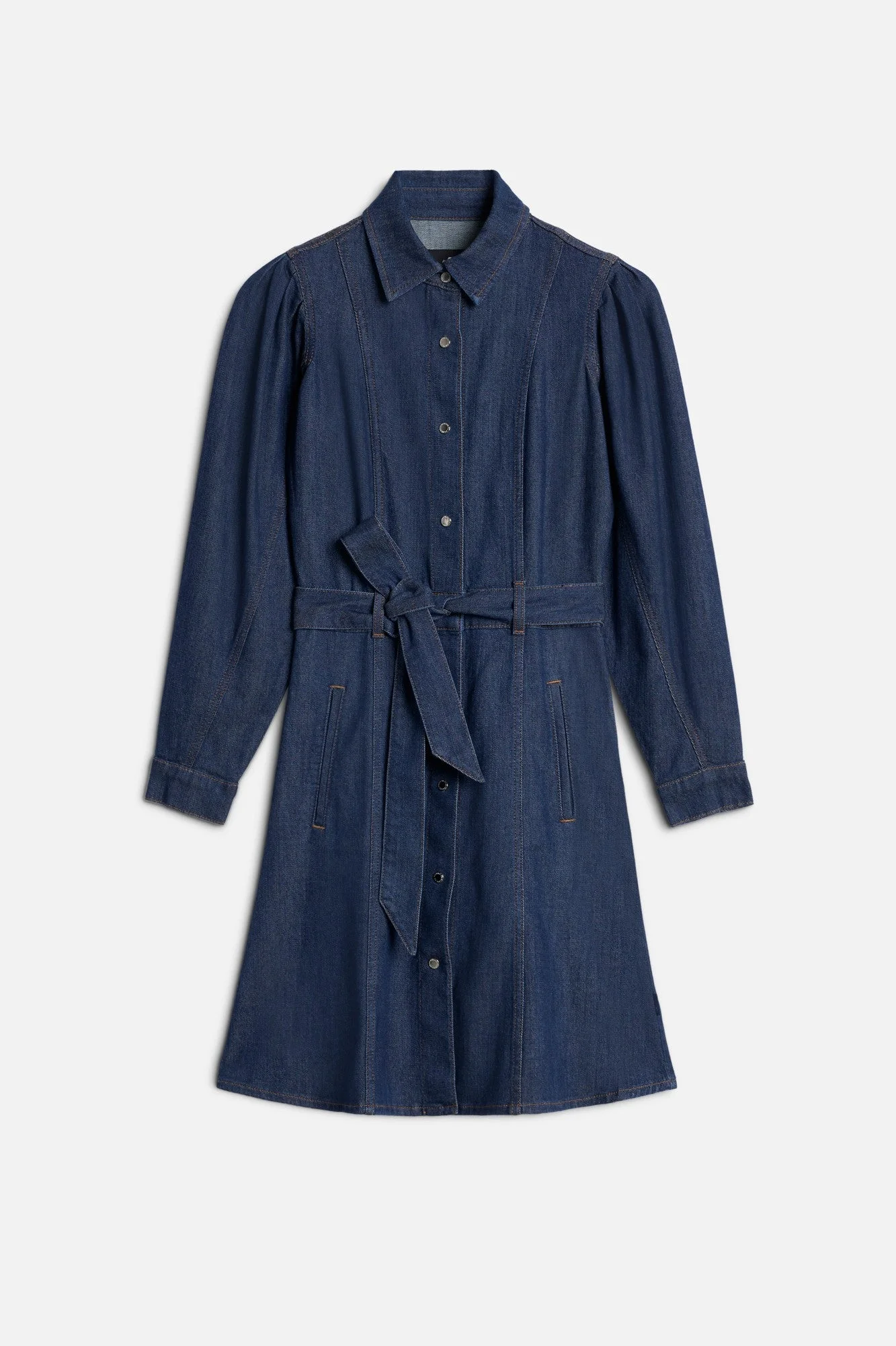 PUFF SLEEVE MINI DRESS in Weightless Denim Halona - 1