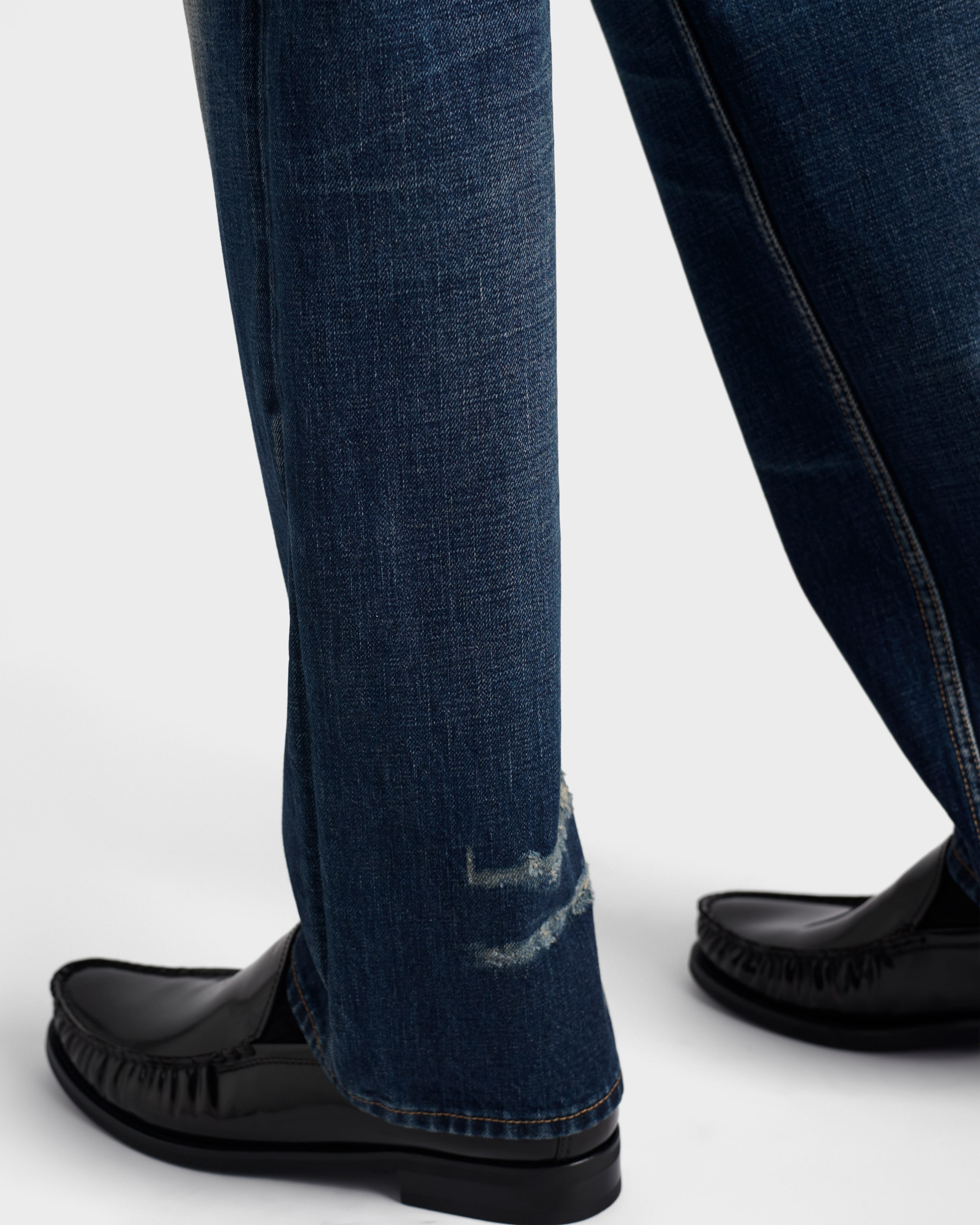 Regular washed denim jeans - 5
