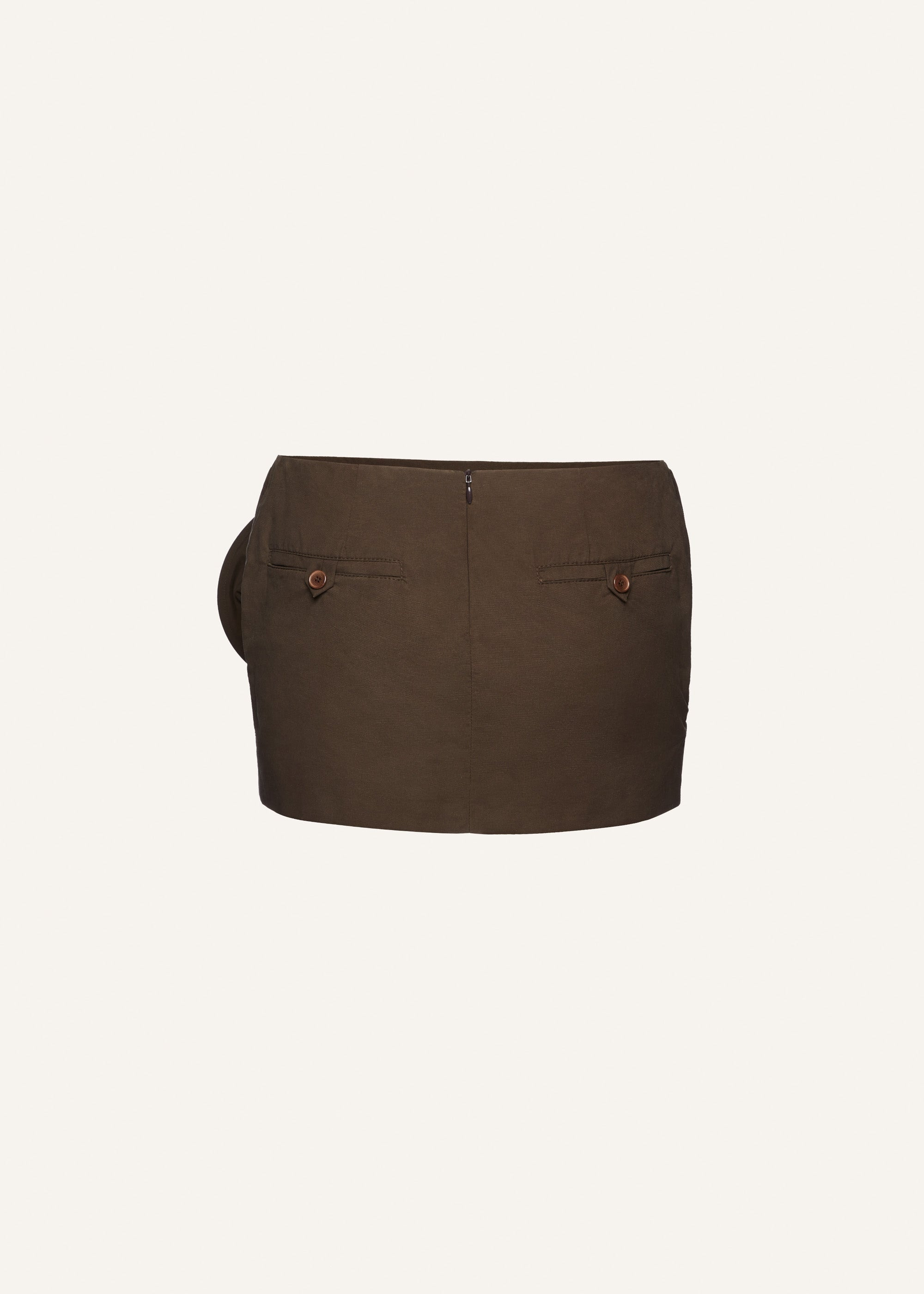 Low waist floral appliqué mini skirt in brown - 2