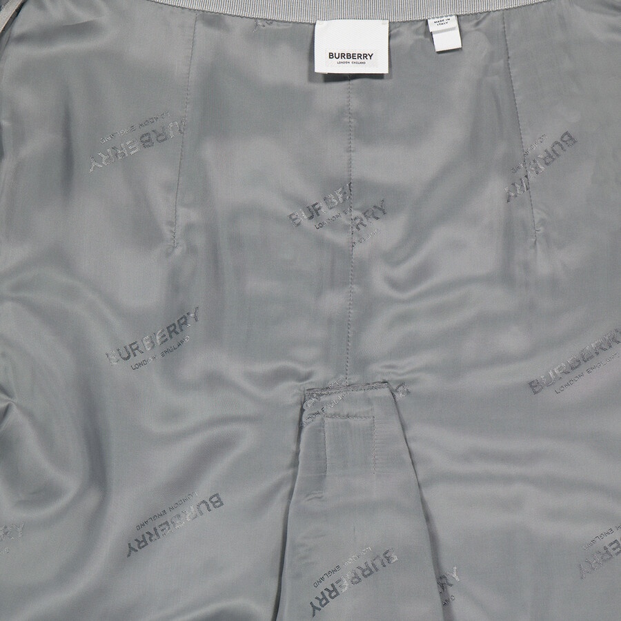 Burberry Cloud Grey Technical Wool Jersey Box-pleat Detail A-line Skirt - 7