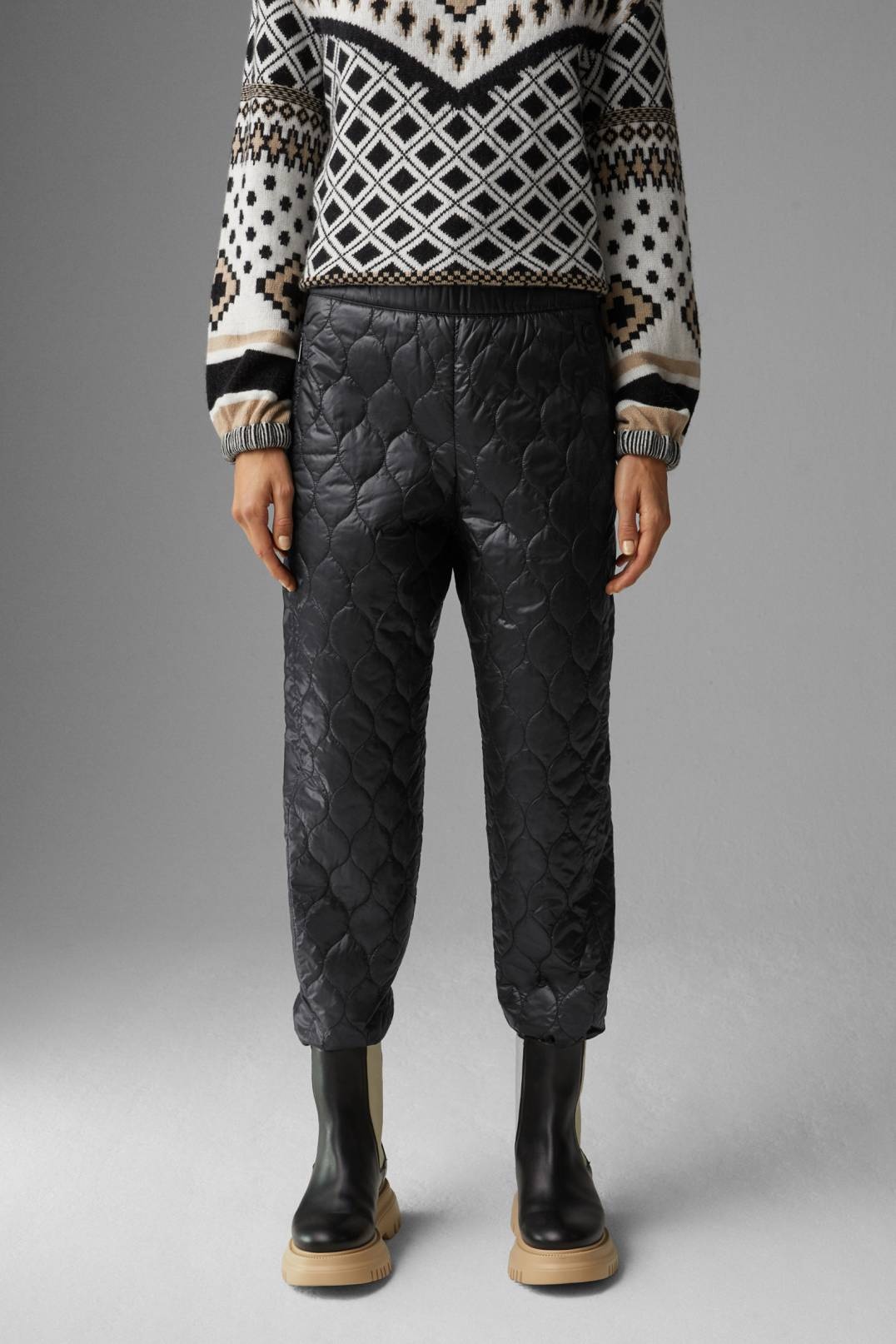 CAYA QUILTED TROUSERS IN BLACK - 2