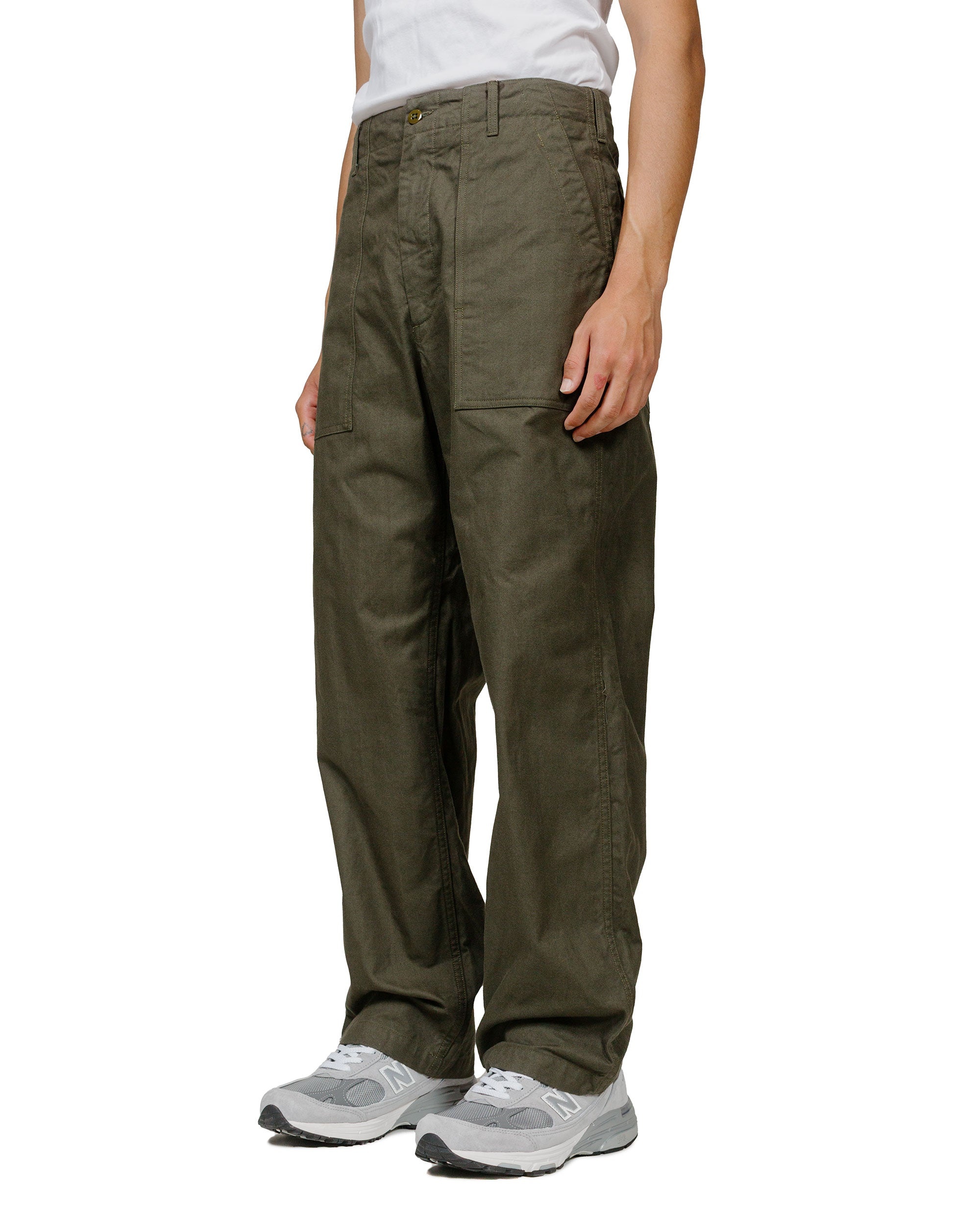 Fatigue Pant Olive Cotton Brushed Herringbone - 2