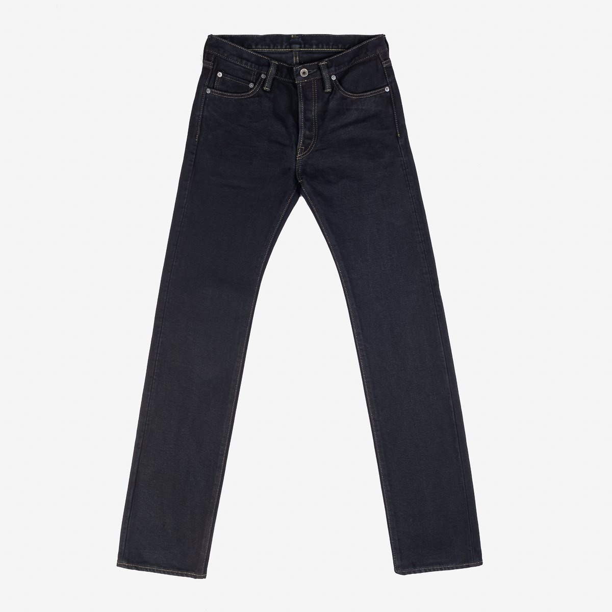 IH-666S-21od 21oz Selvedge Denim Slim Straight Cut Jeans - Indigo Overdyed Black - 1