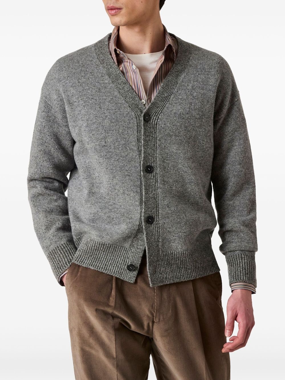 V-neck lambswool cardigan - 3