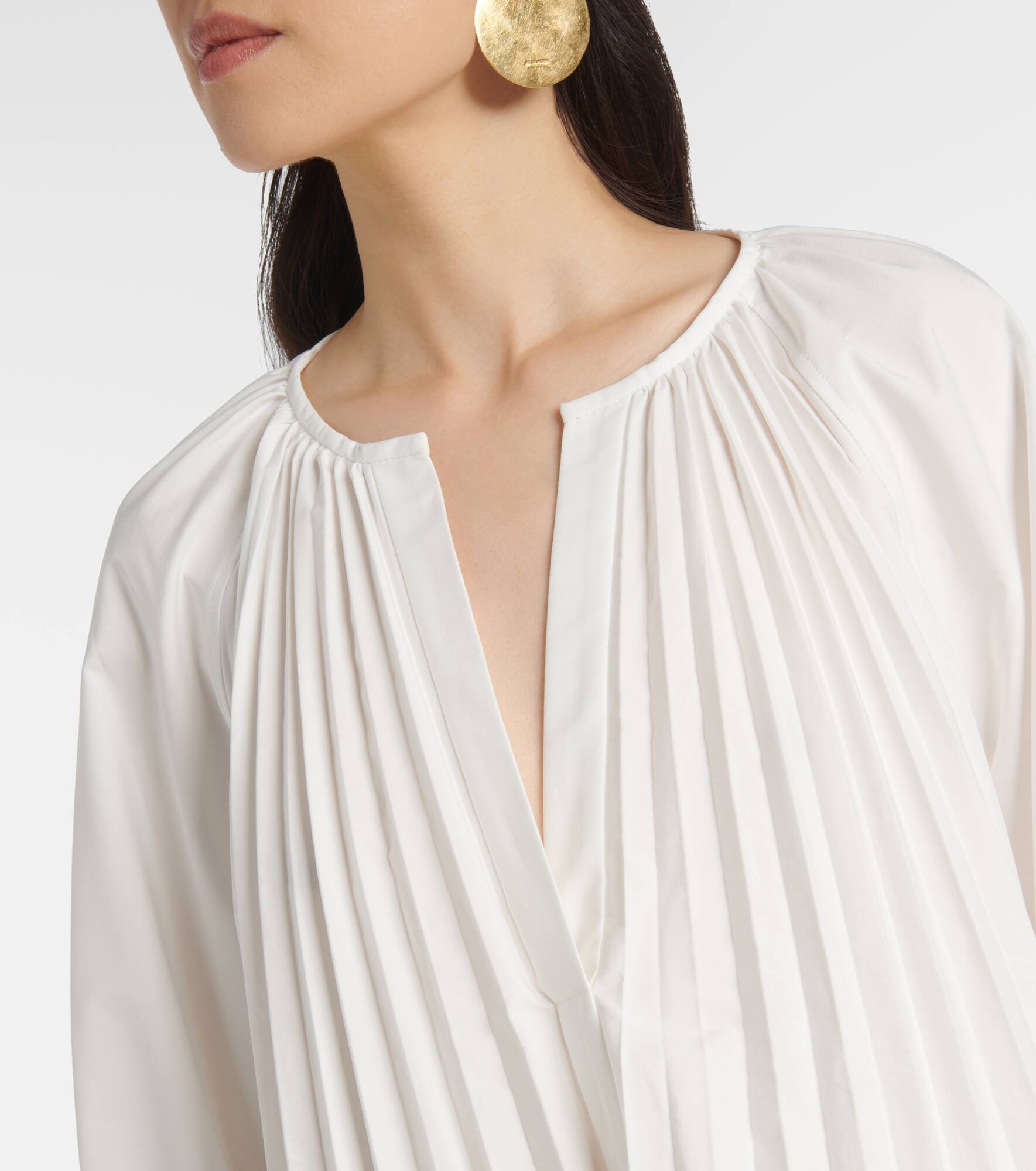 Monica cotton-blend poplin blouse - 4