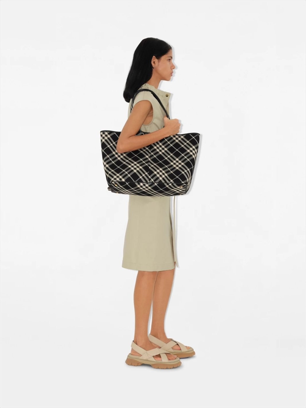 MEDIUM CHECK TOTE BAG - 3