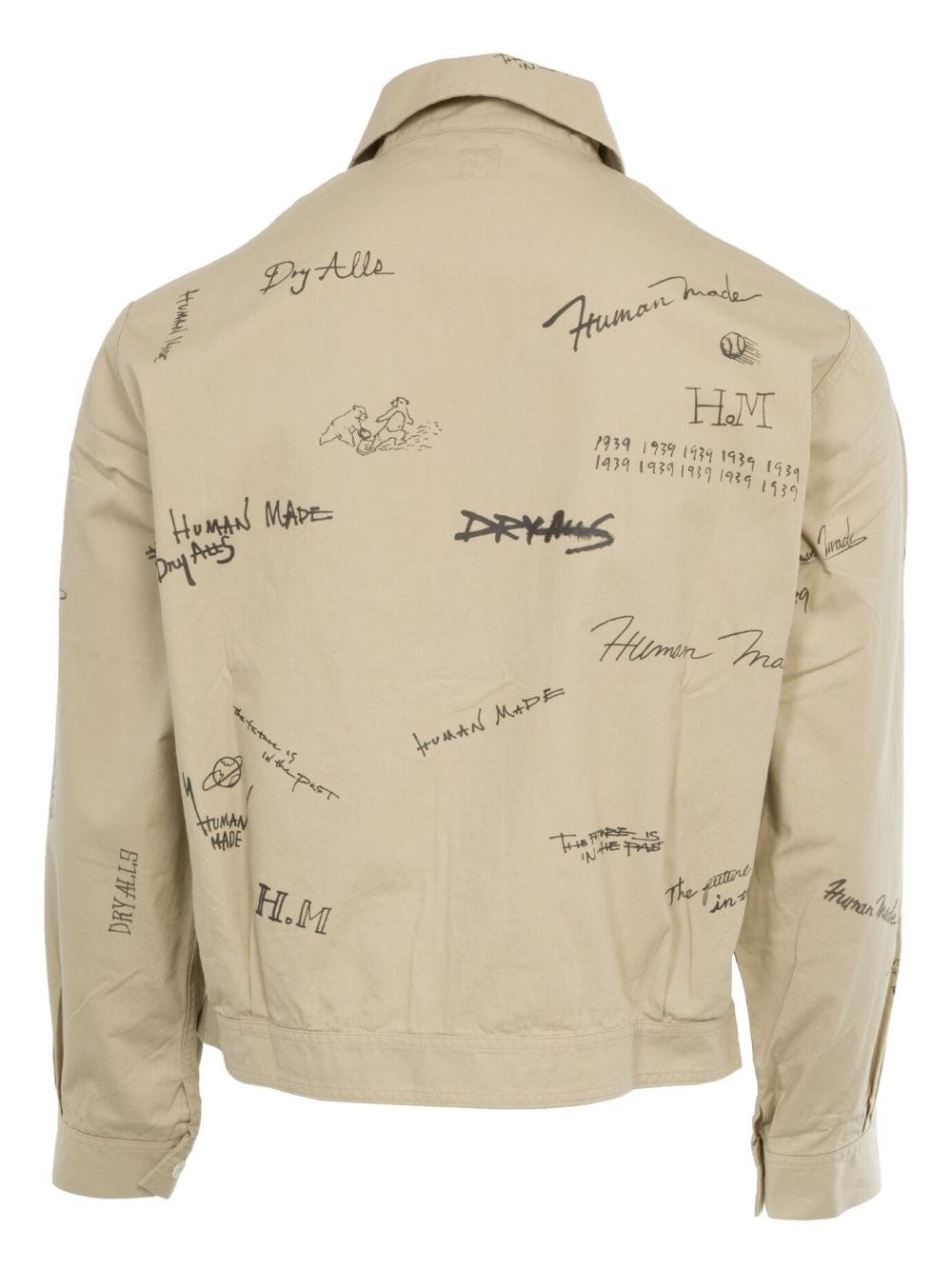 text-print cotton shirt jacket - 2