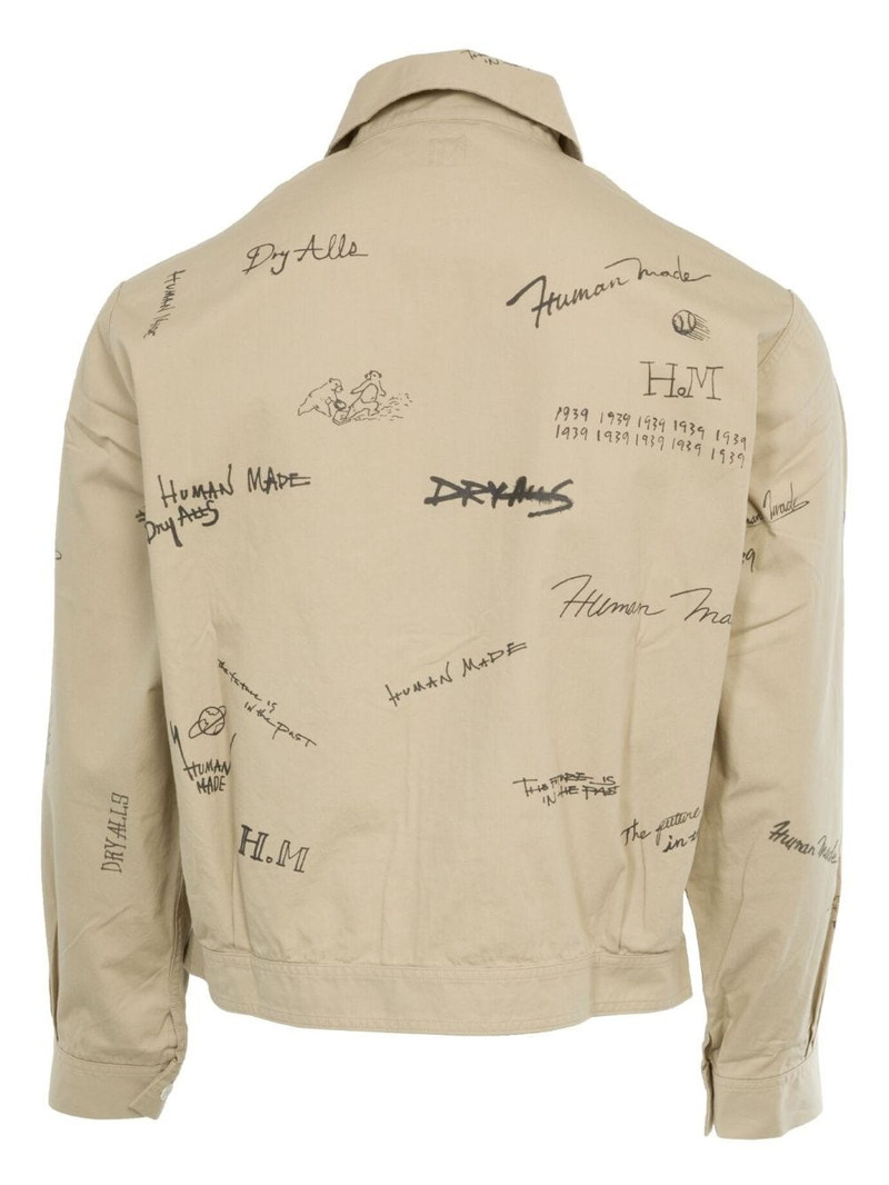 Human Made text-print cotton shirt jacket outlook