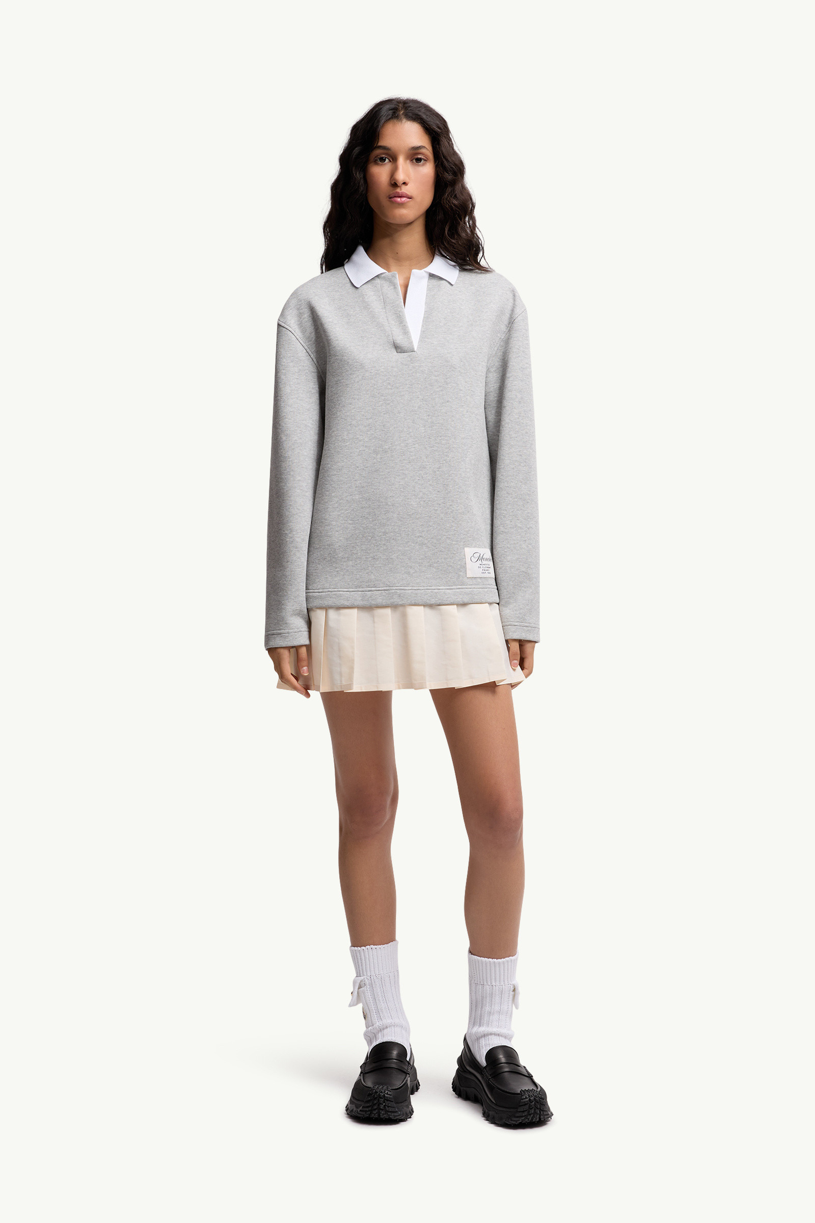 Pleated Cotton Blend Polo Dress - 3