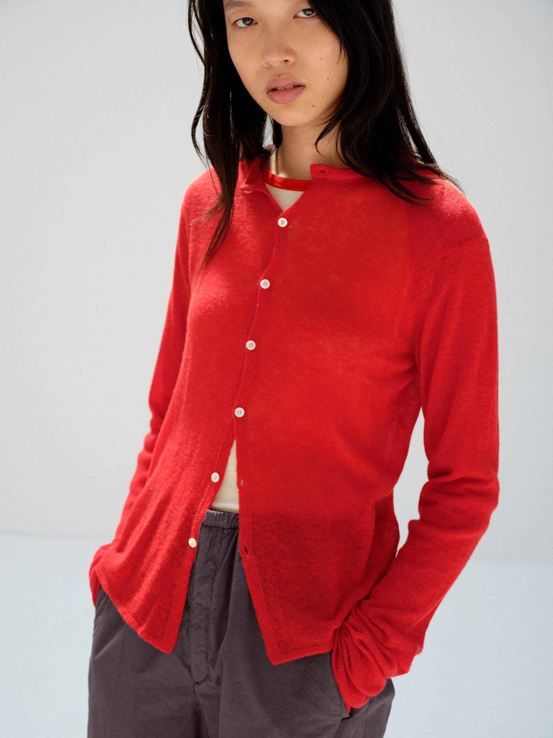 AURALEE SHEER CASHMERE KNIT CARDIGAN outlook