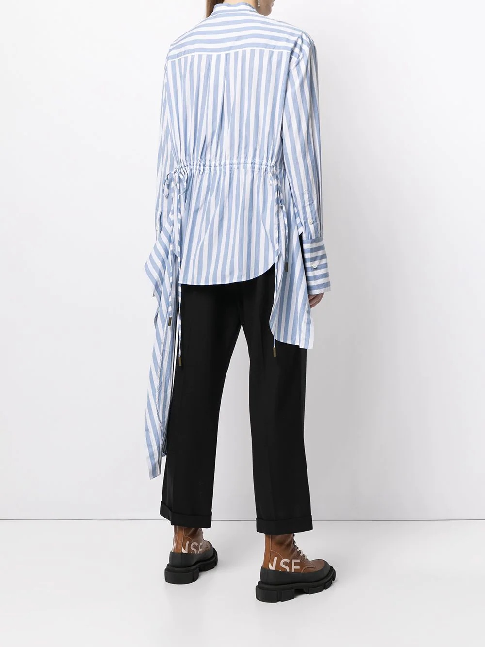 striped drawstring shirt - 4