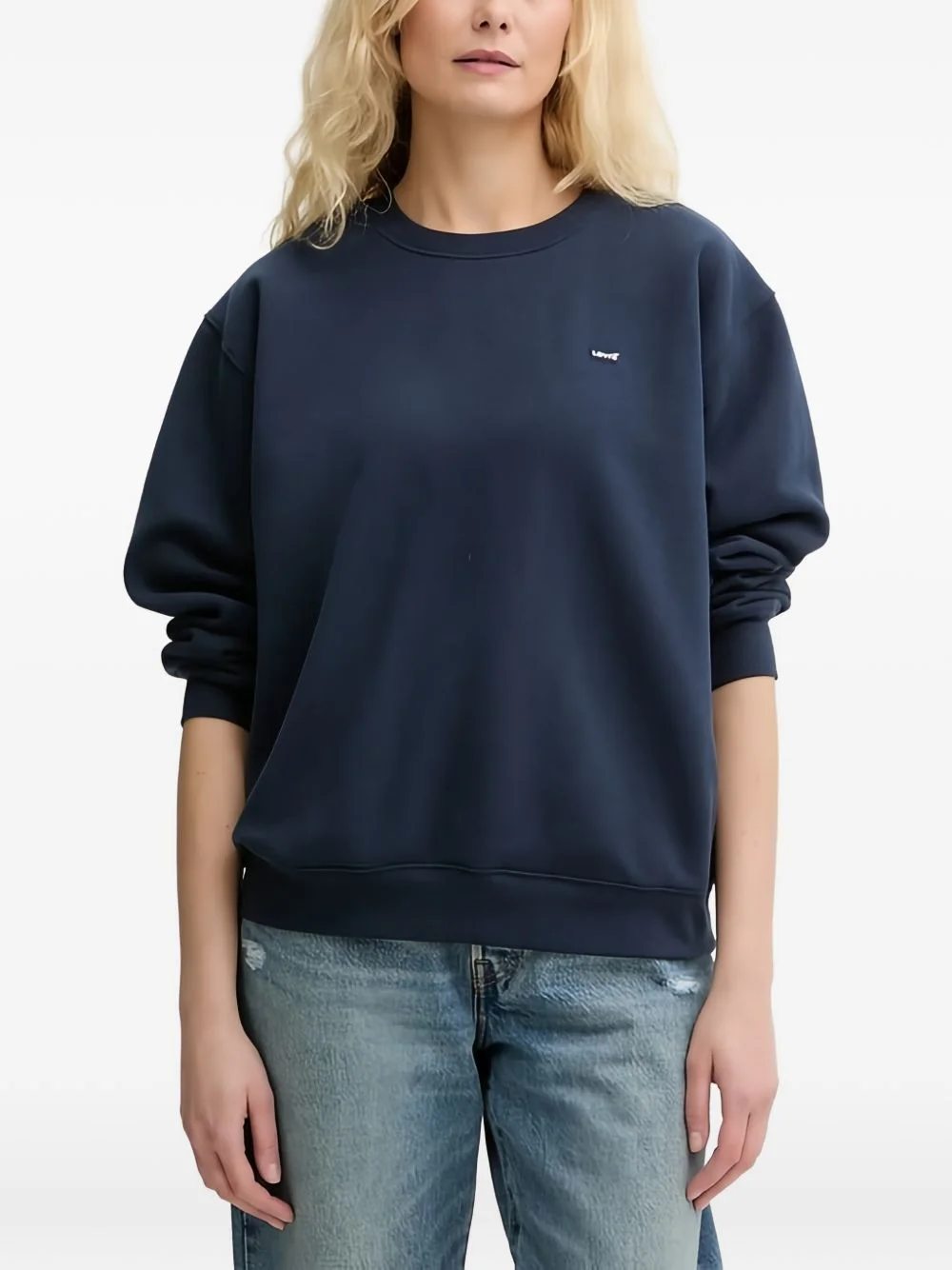 logo-patch crew-neck sweatshirt - 1
