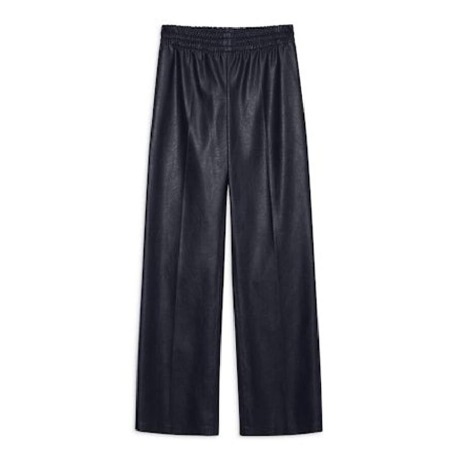 Anine Bing Ladies Navy Soto Vegan Leather Pants - 5