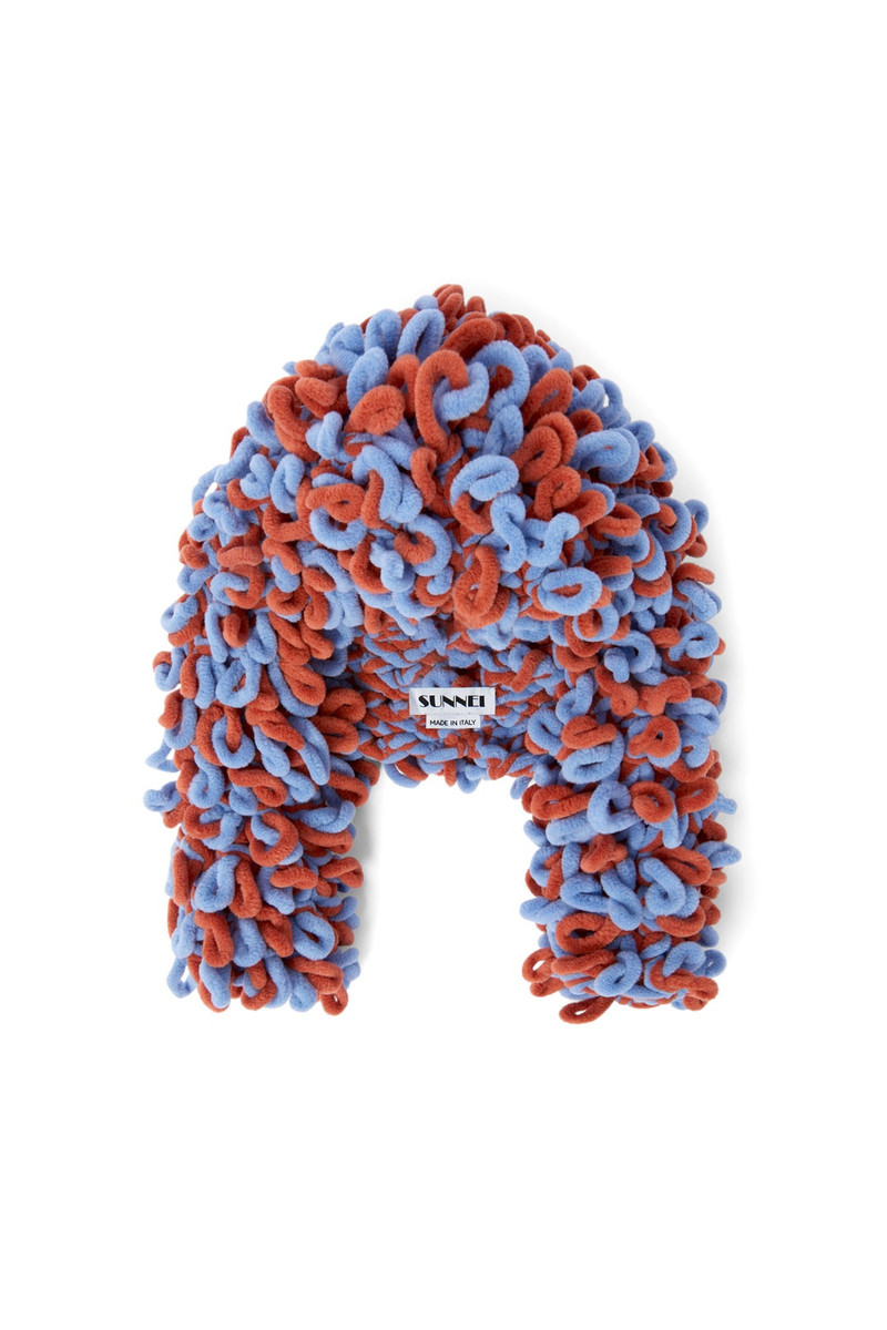 CINIGLIA HOOD / coral & azure 1