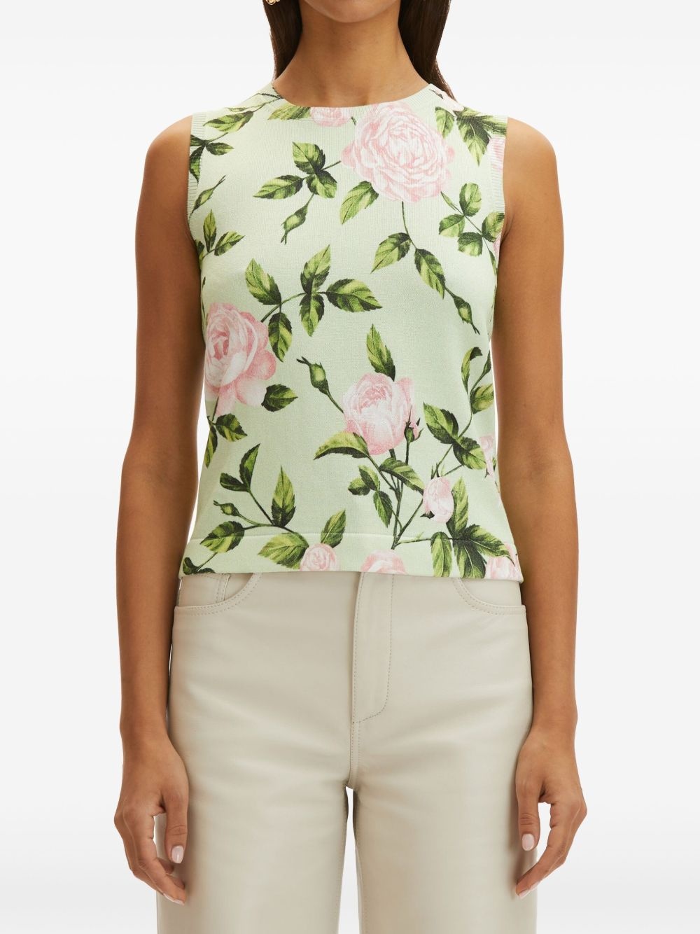 rose-print top - 2