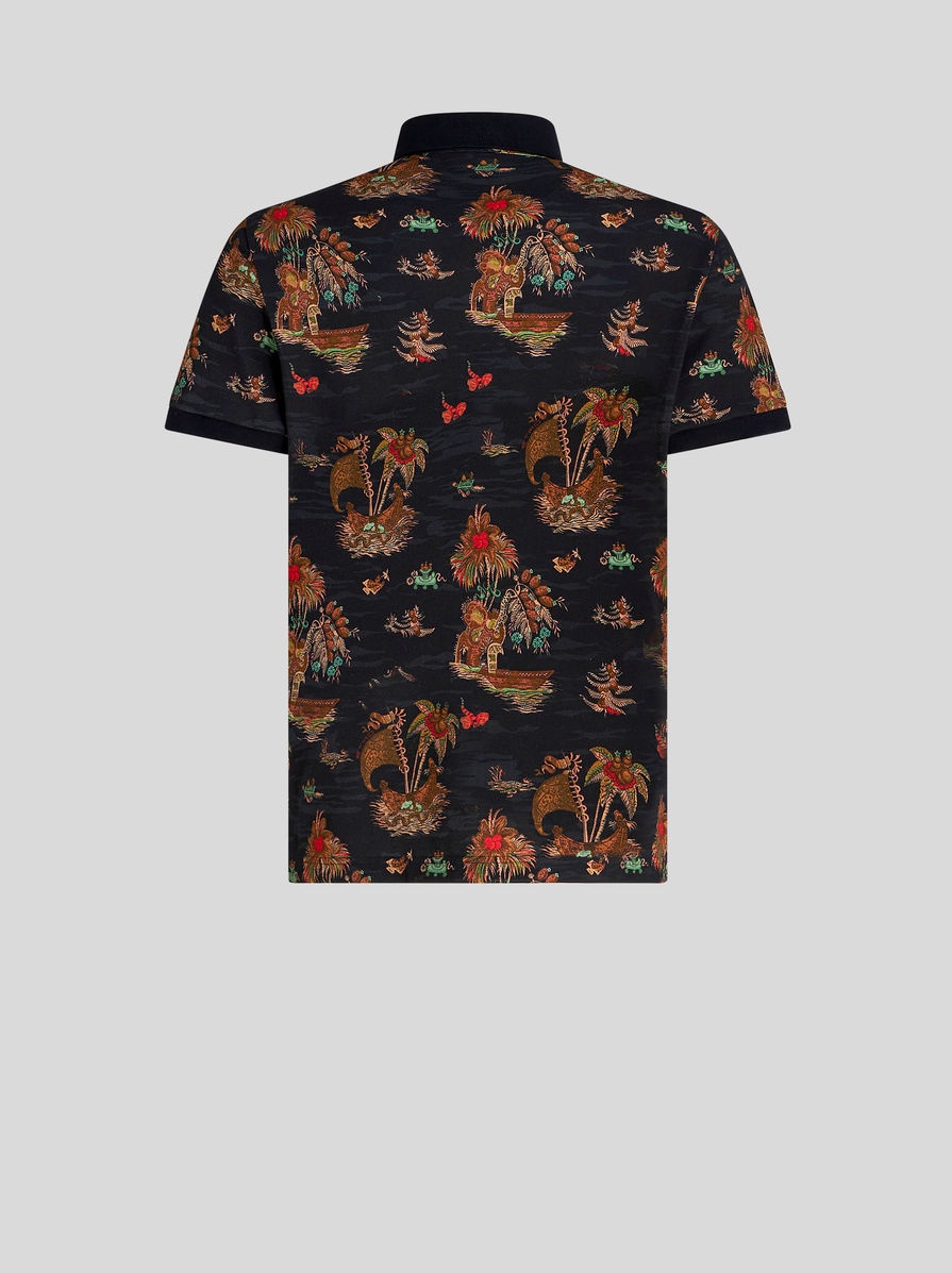 POLO SHIRT WITH FIGURATIVE PATTERN - 5