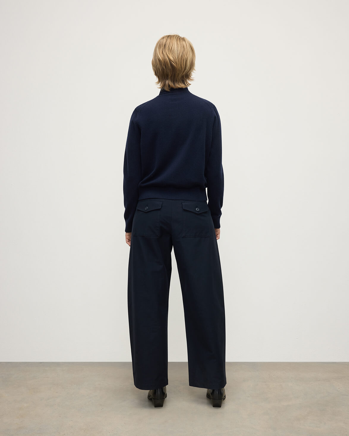 Classic Cashmere Navy Roll Neck Jumper - 4