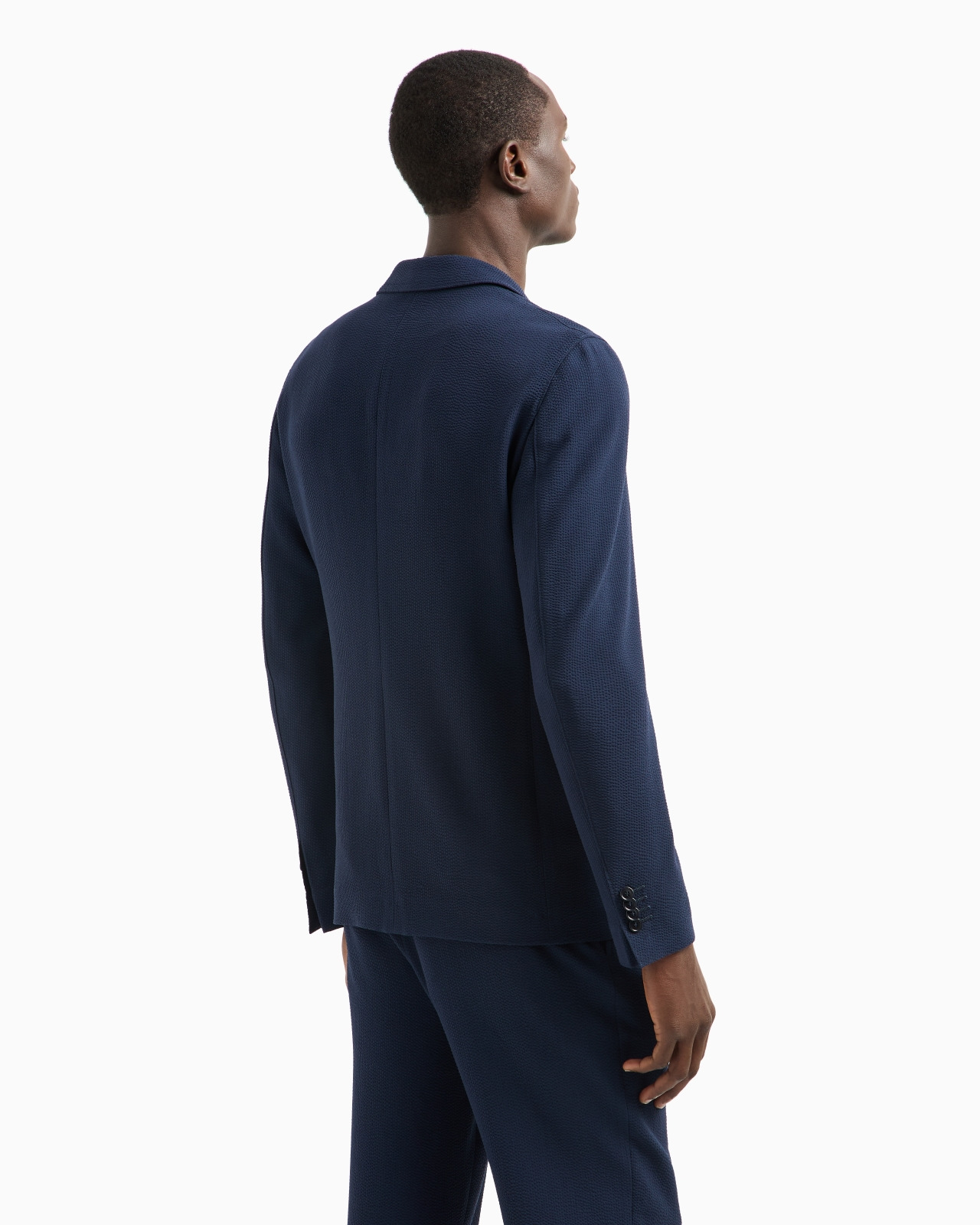 UPTON LINE SINGLE-BREASTED JACKET IN SEERSUCKER VIRGIN WOOL - 3