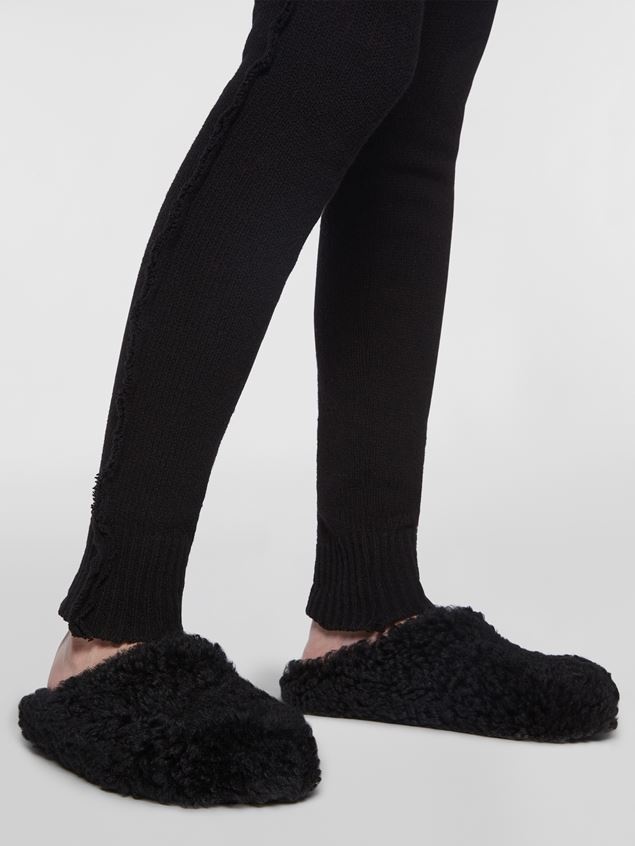 RECYCLED BLACK CASHMERE LEGGINGS - 5