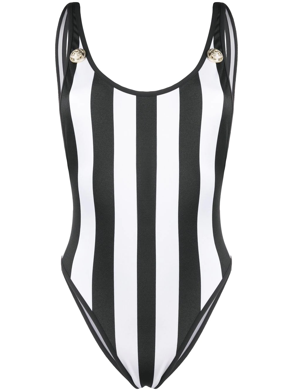 striped one-piece swimsuit - 1