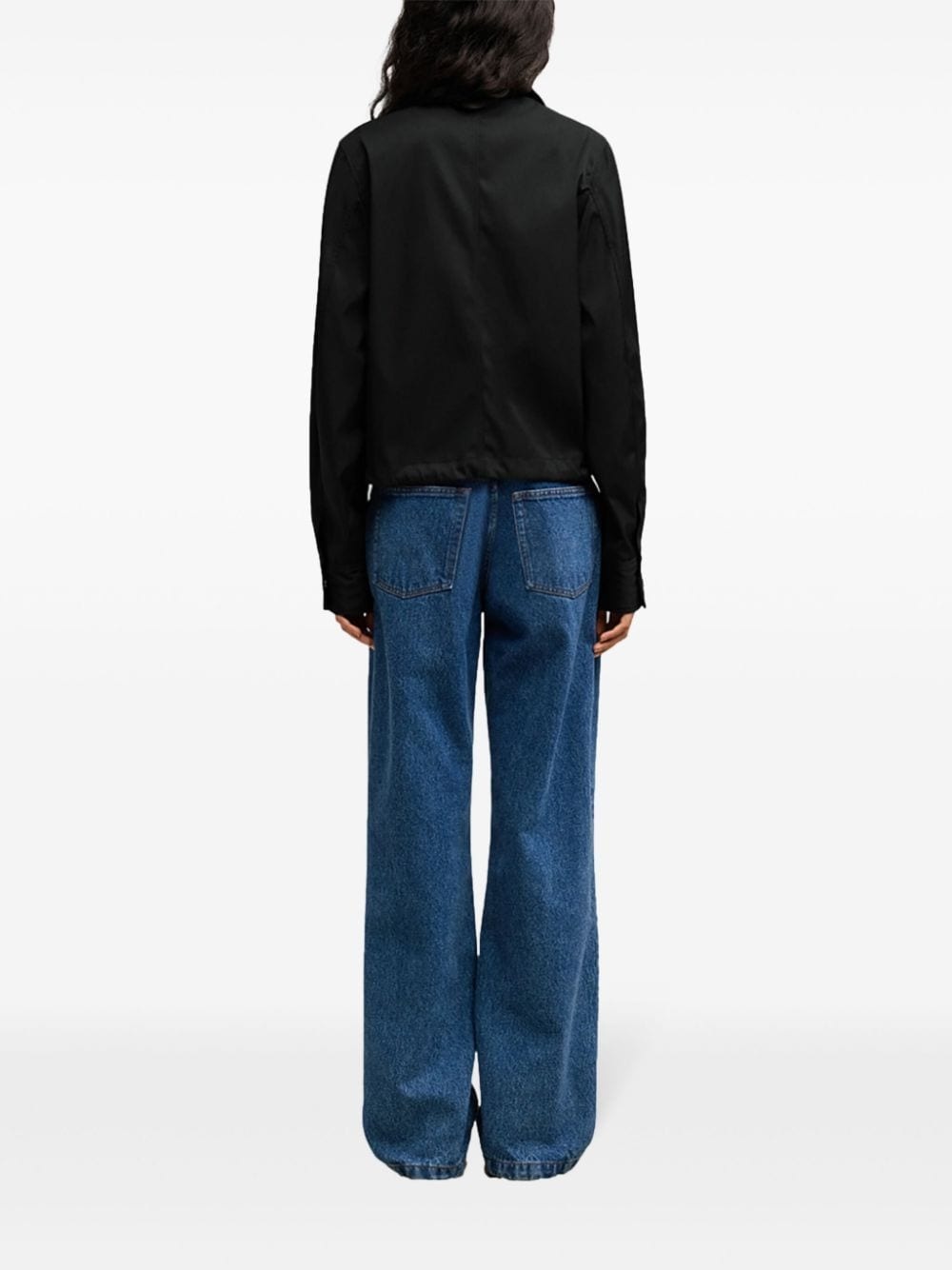 logo-appliqué shirt jacket - 5