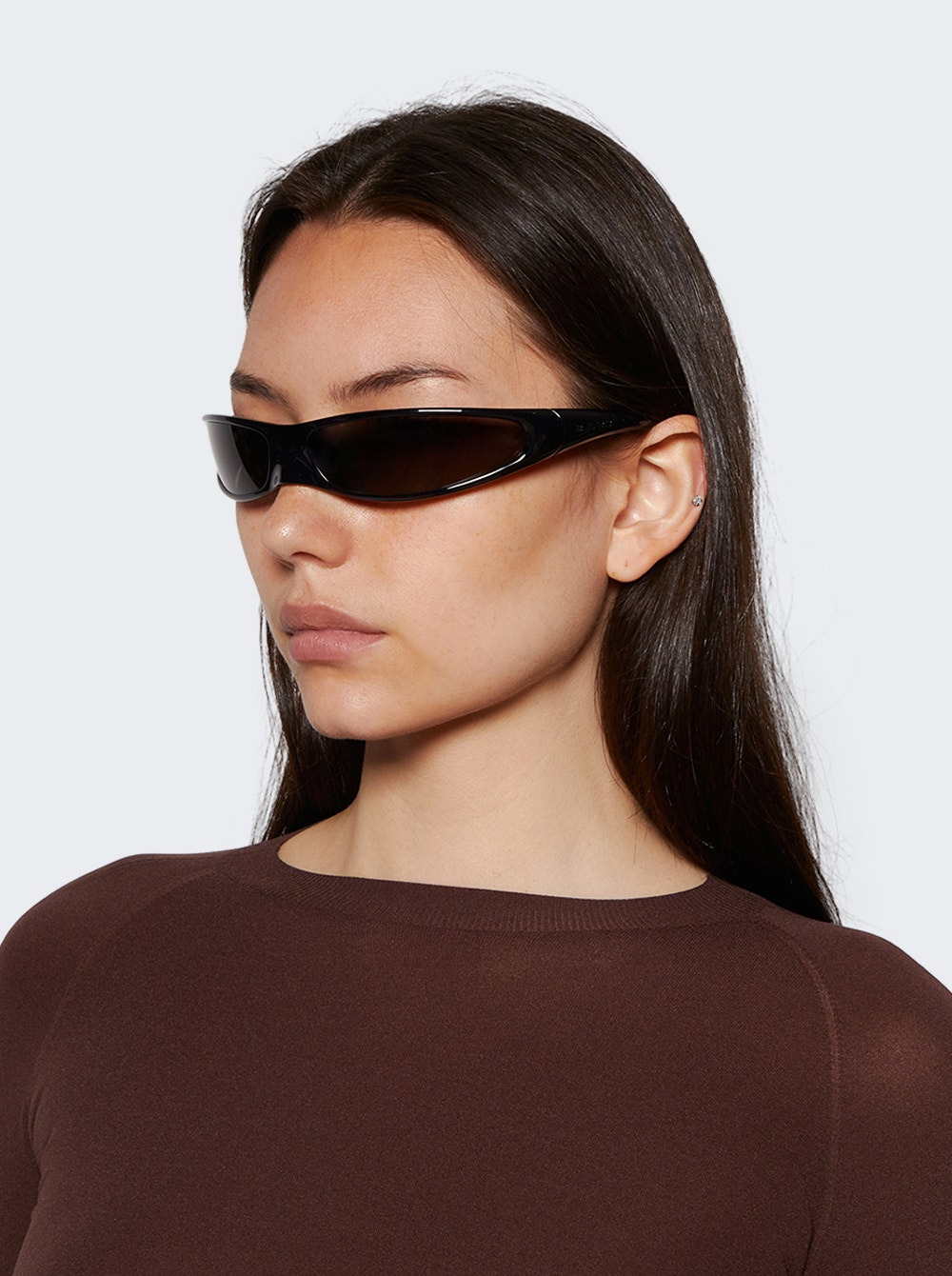Blade Rectangle Sunglasses Shiny Black - 3