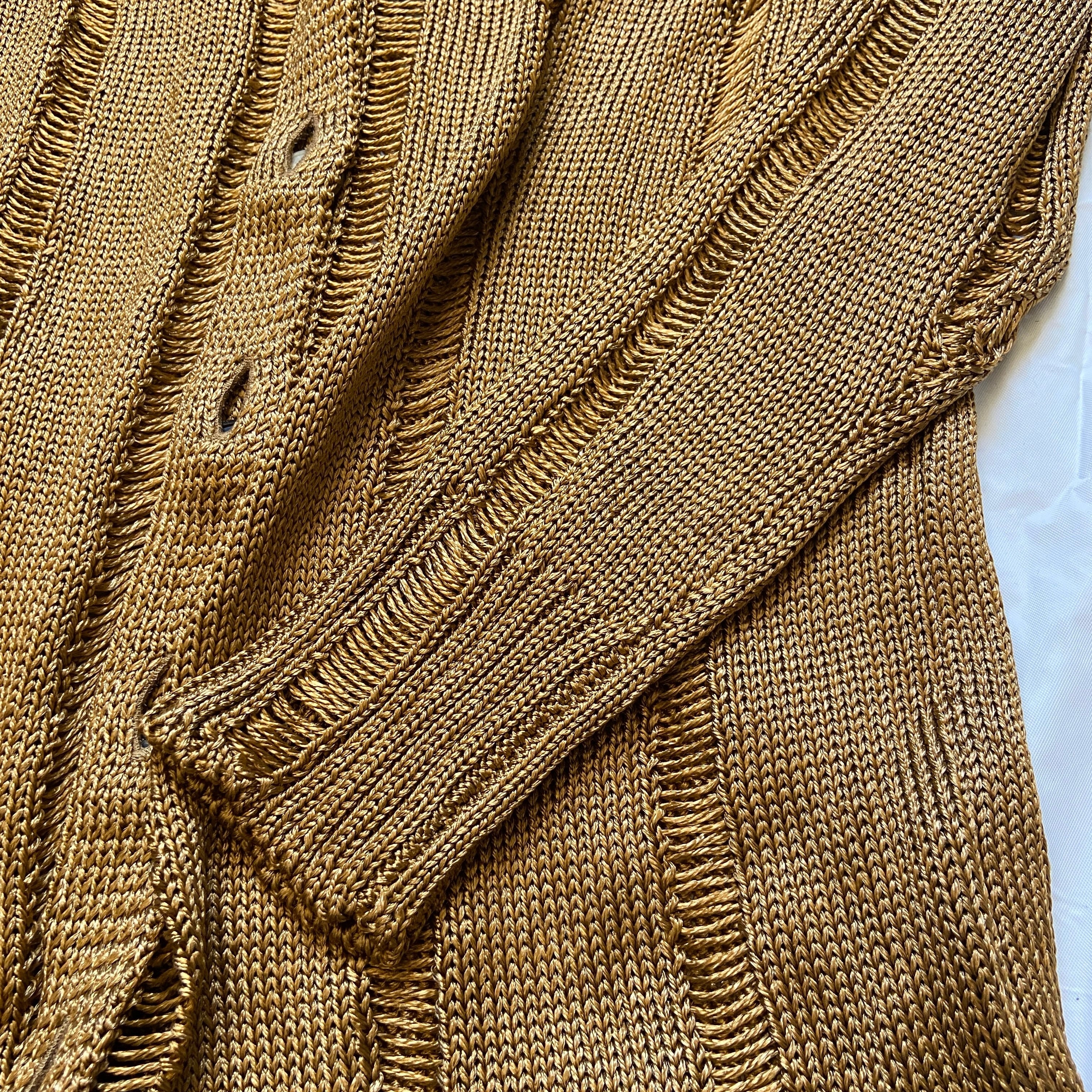 Jean Paul Gaultier gold open knit cardigan XS - 9
