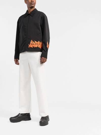 Off-White embroidered motif zipped jacket outlook